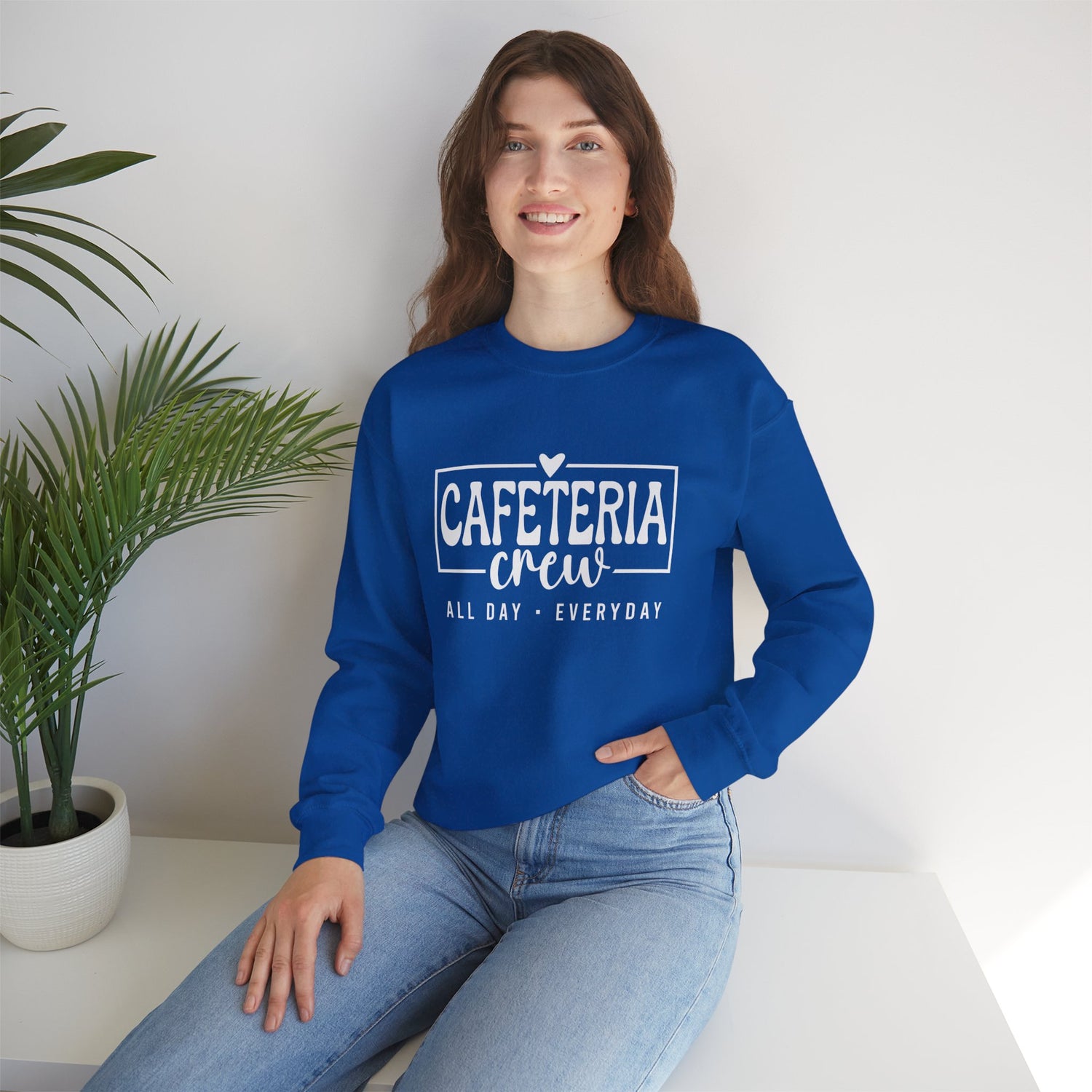 Cafeteria Crew Sweatshirt, Cozy Crewneck, Everyday Style, Gift for Foodies, Casual Wear, School Spirit Apparel
