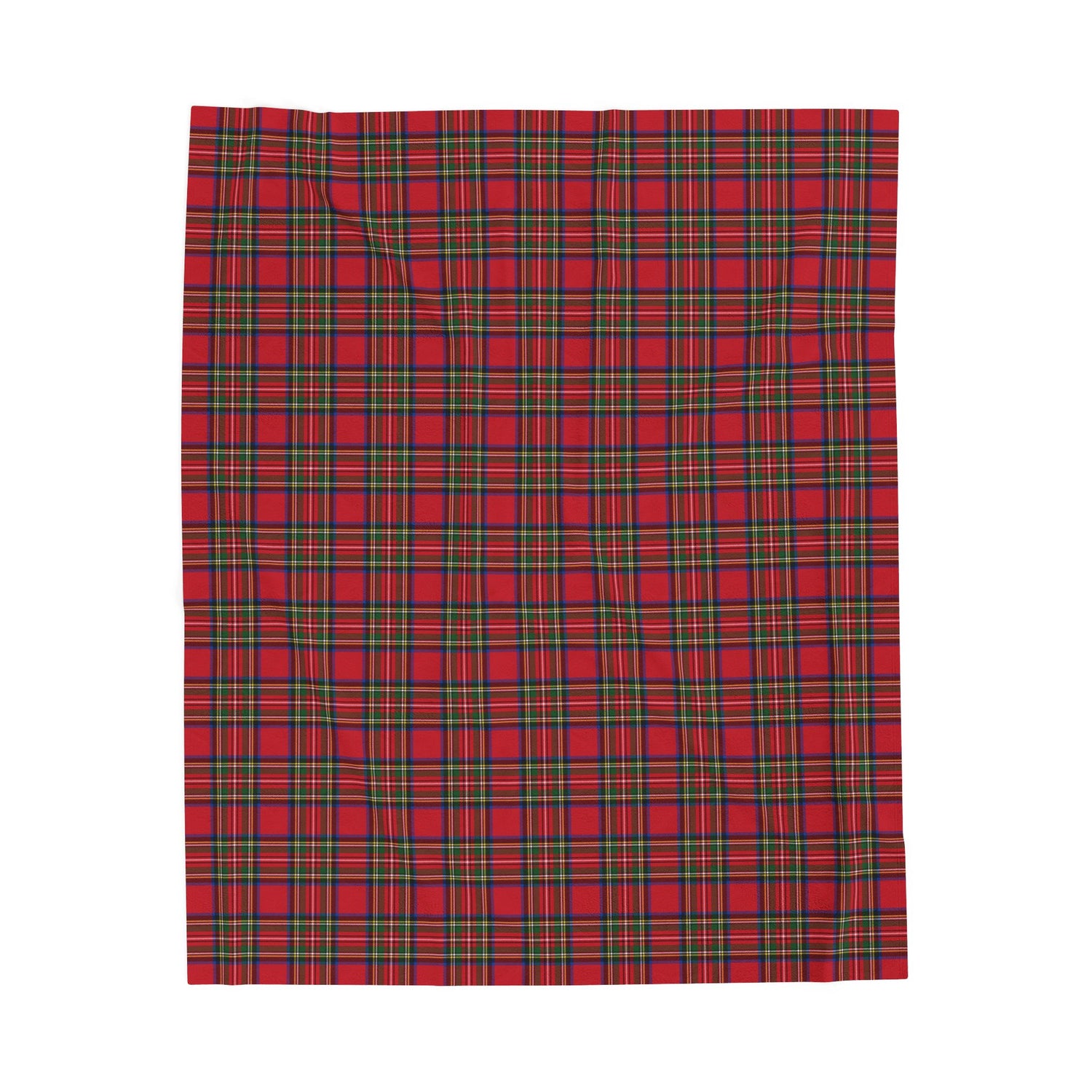 Cozy Plaid Velveteen Blanket Throw in Red Tartan Plaid