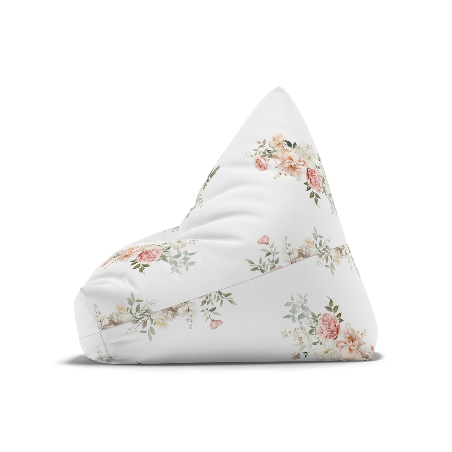Elegant Coral Floral Bean Bag Chair Cover