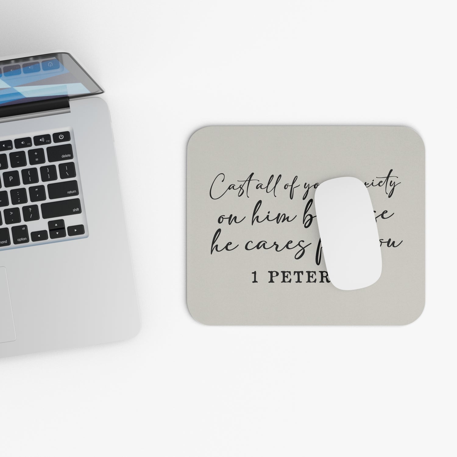 Inspirational Mouse Pad, Faith-Based Desk Accessory, Motivational Office Decor, Christian Gift, Bible Verse Mouse Pad