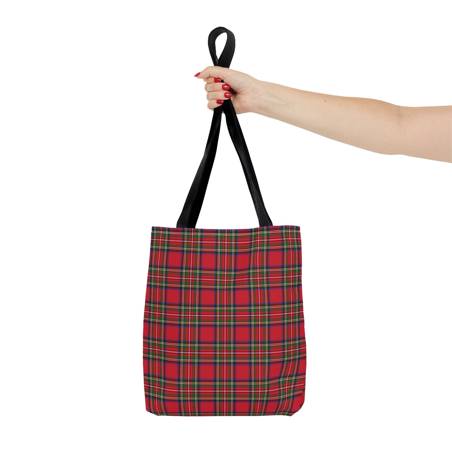 Red Christmas Plaid Tote Bag