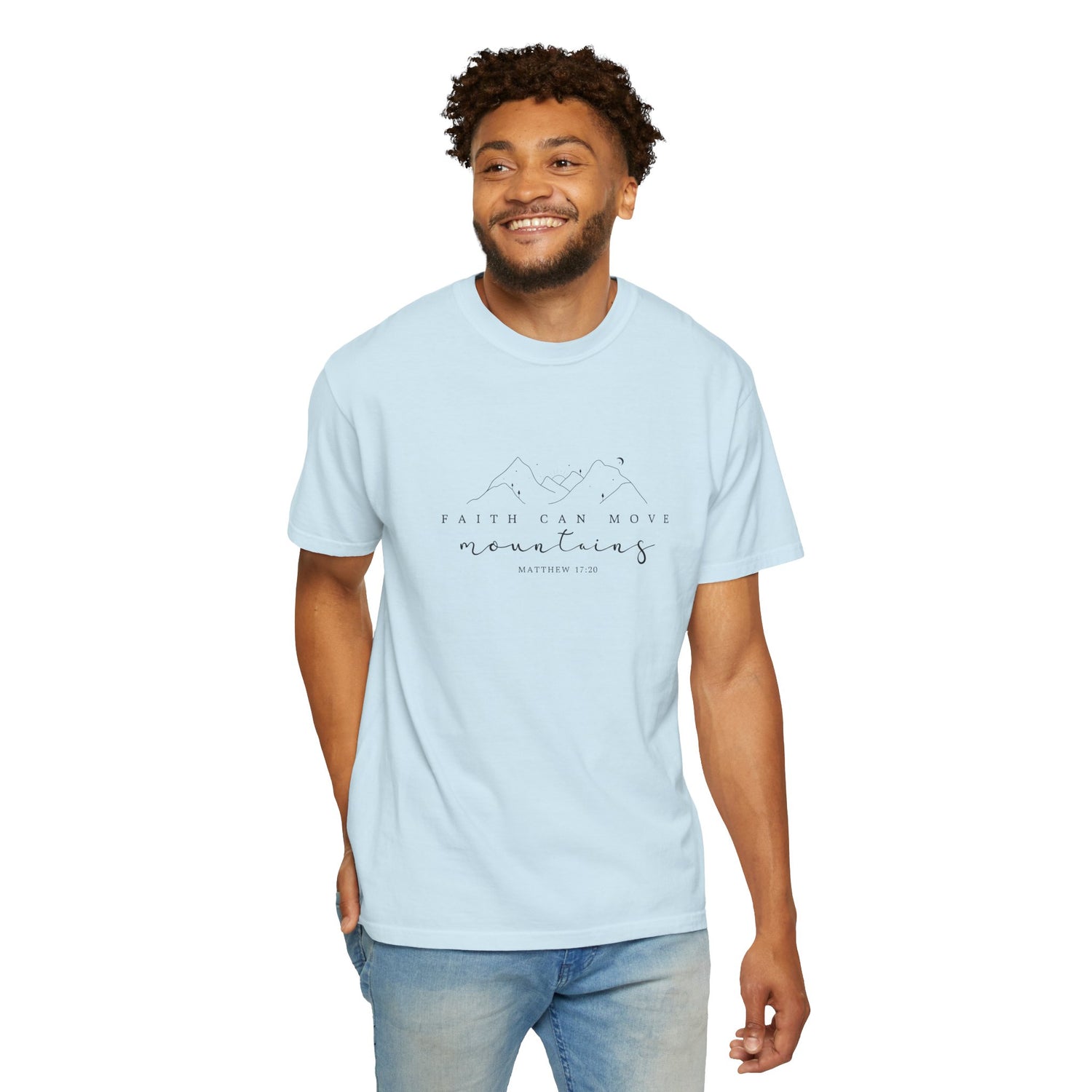 Mountain Faith Unisex T-Shirt, Comfortable Graphic Tee, Inspirational Shirt, Perfect Gift for Nature Lovers, Great for Outdoor Adventures