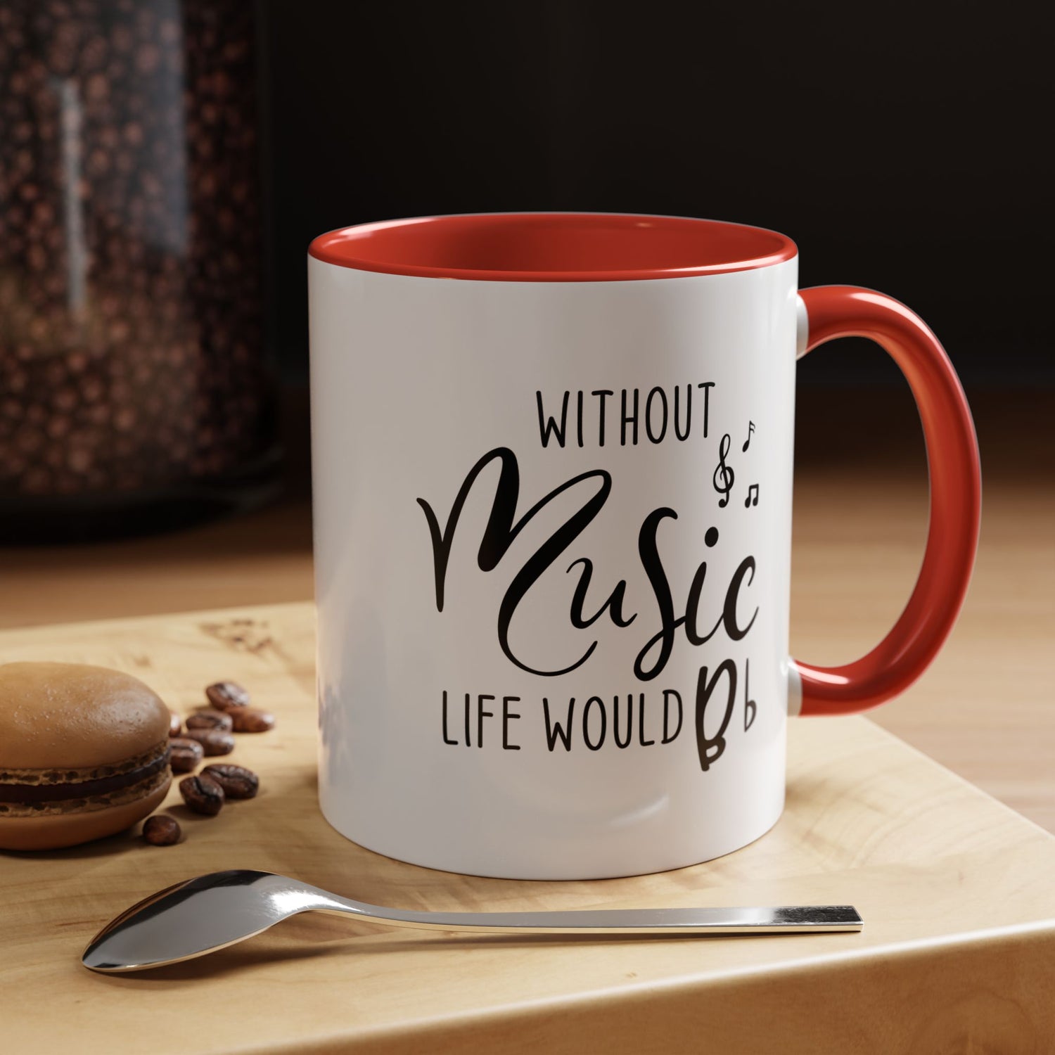 Music Lover Mug/Without Music/Accent Coffee Mug (11, 15oz)/Double-sided Mug/Music Quote Mug/Gifts for him/her/Music Teacher