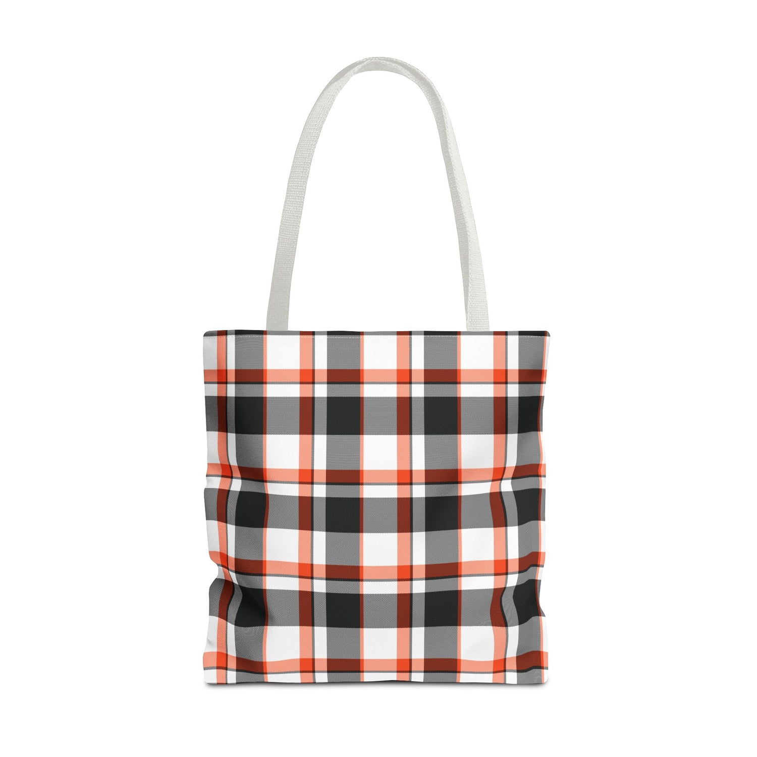 Fall Plaid Black Orange Tote Bag