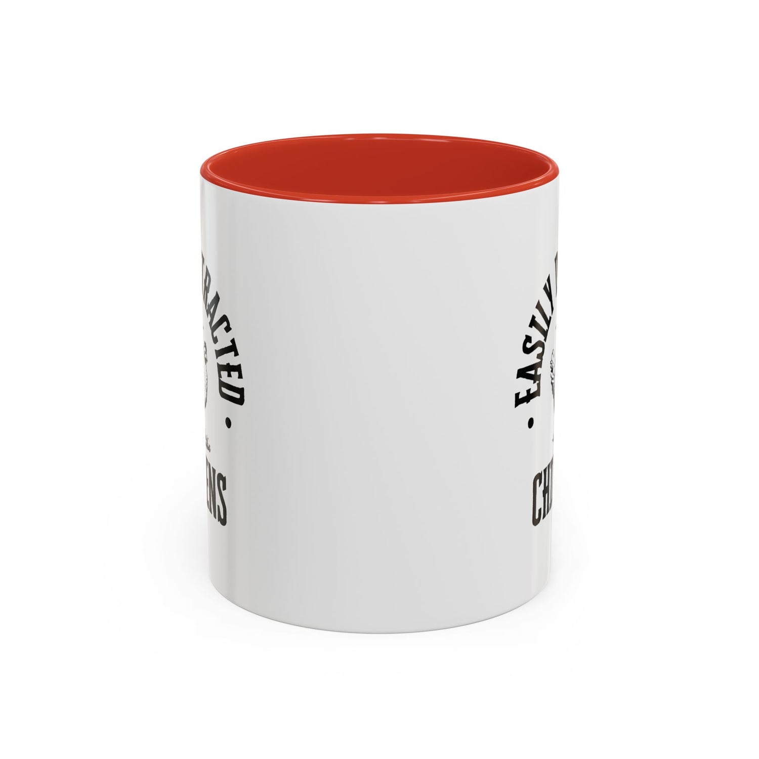 Funny Mug/Chicken Lover/Funny Gift/Gifts under 20/Accent Coffee Mug, 11oz "Easily Distracted By Chickens"