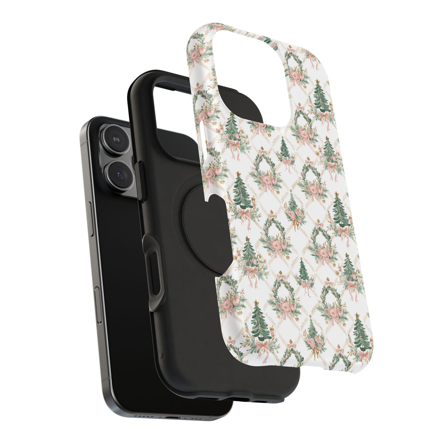 Impact-Resistant Phone Case - Festive Floral Design, Impact-Resistant, iPhone, Samsung