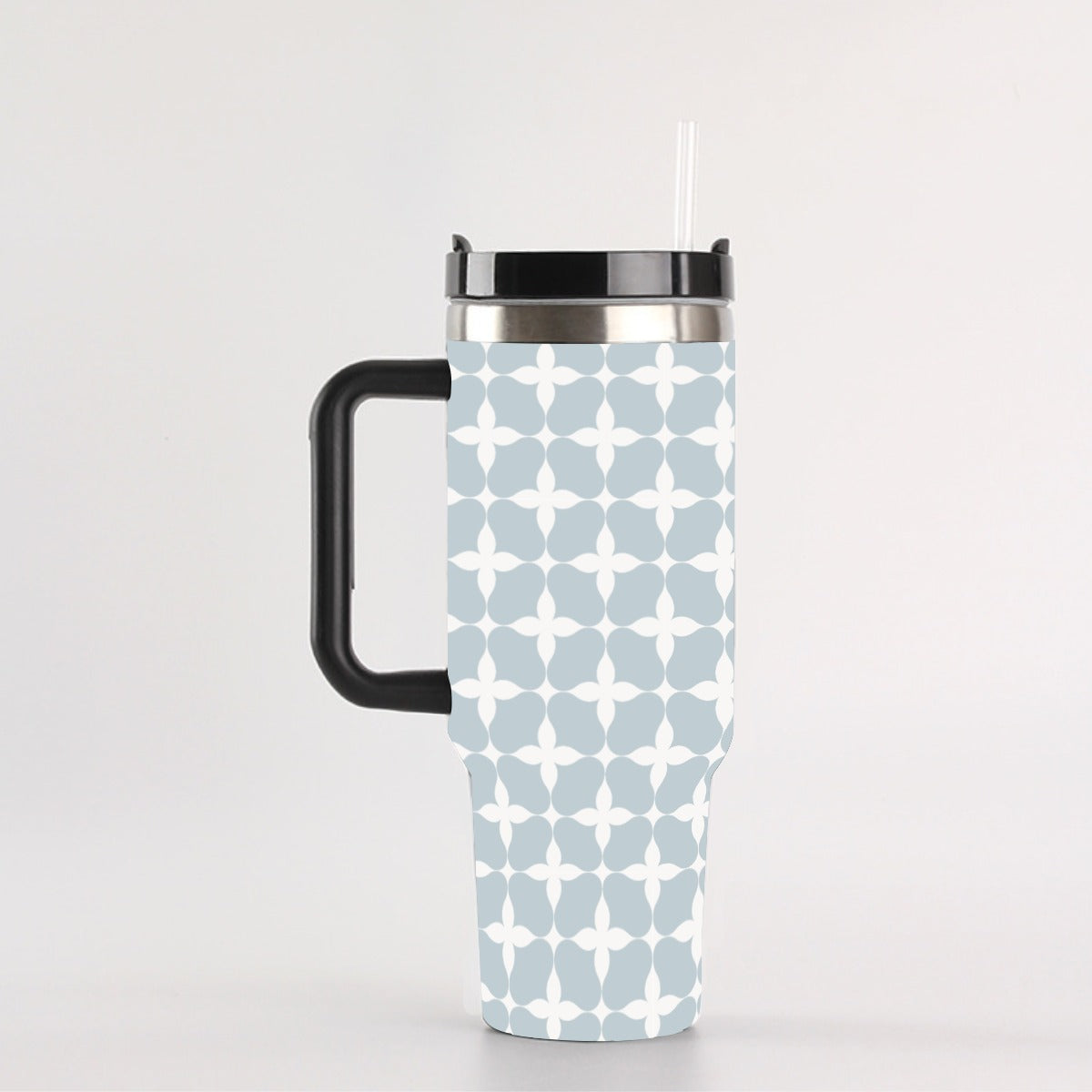 Blue Cream Geo Crosses 40 oz Tumbler With Handle