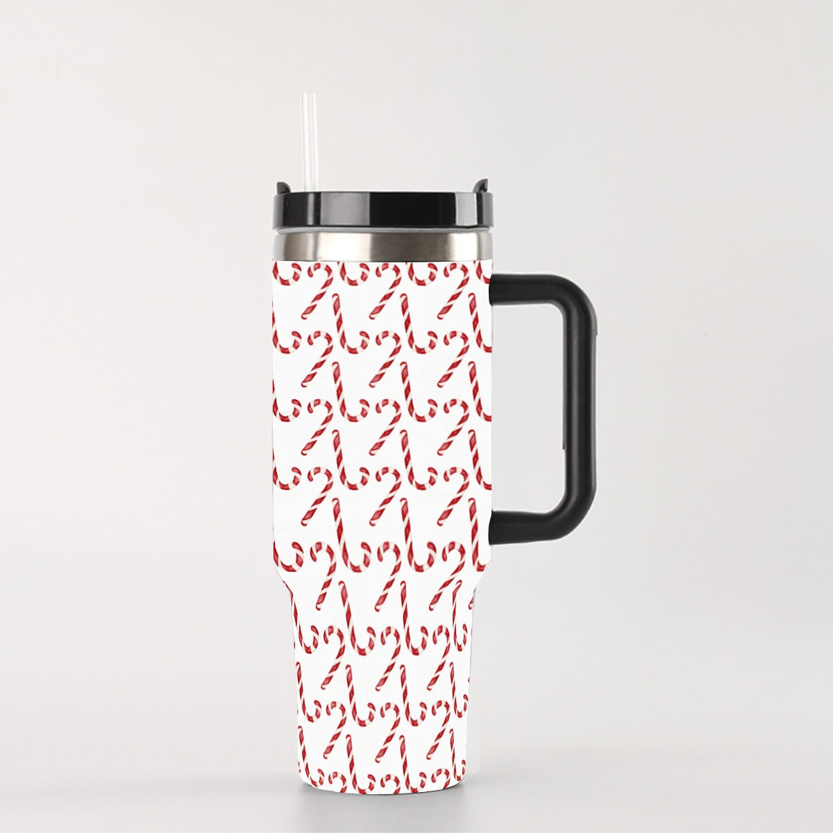 Watercolor Candy Canes 40 oz Tumbler With Handle