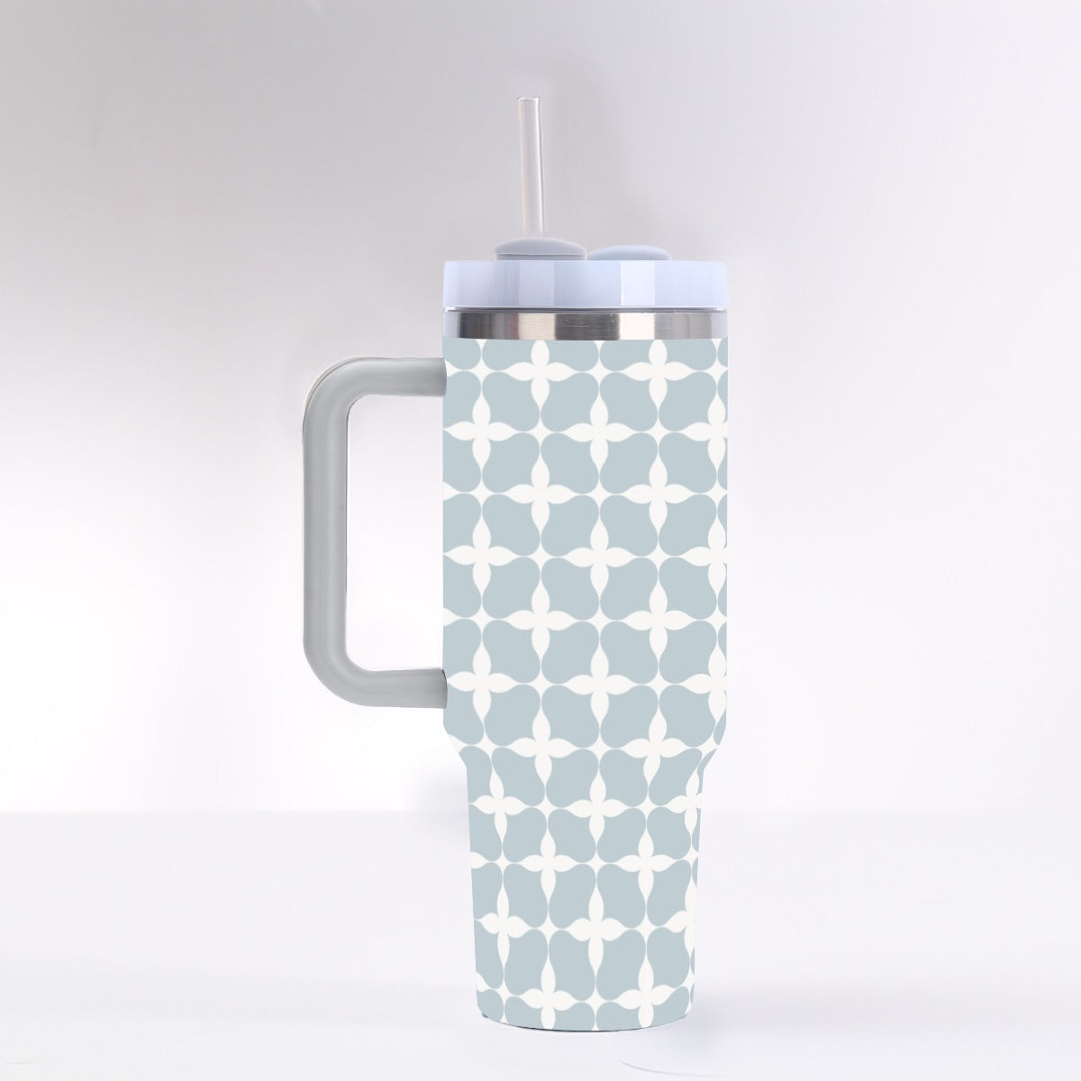 Blue Cream Geo Crosses 40 oz Tumbler With Handle