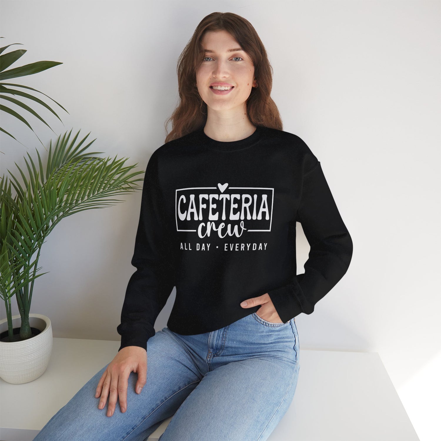 Cafeteria Crew Sweatshirt, Cozy Crewneck, Everyday Style, Gift for Foodies, Casual Wear, School Spirit Apparel