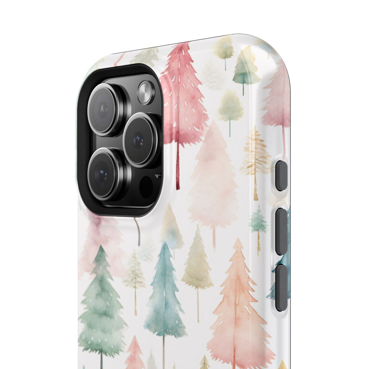 Watercolor Christmas Trees Impact-Resistant Phone Case, iPhone, Samsung