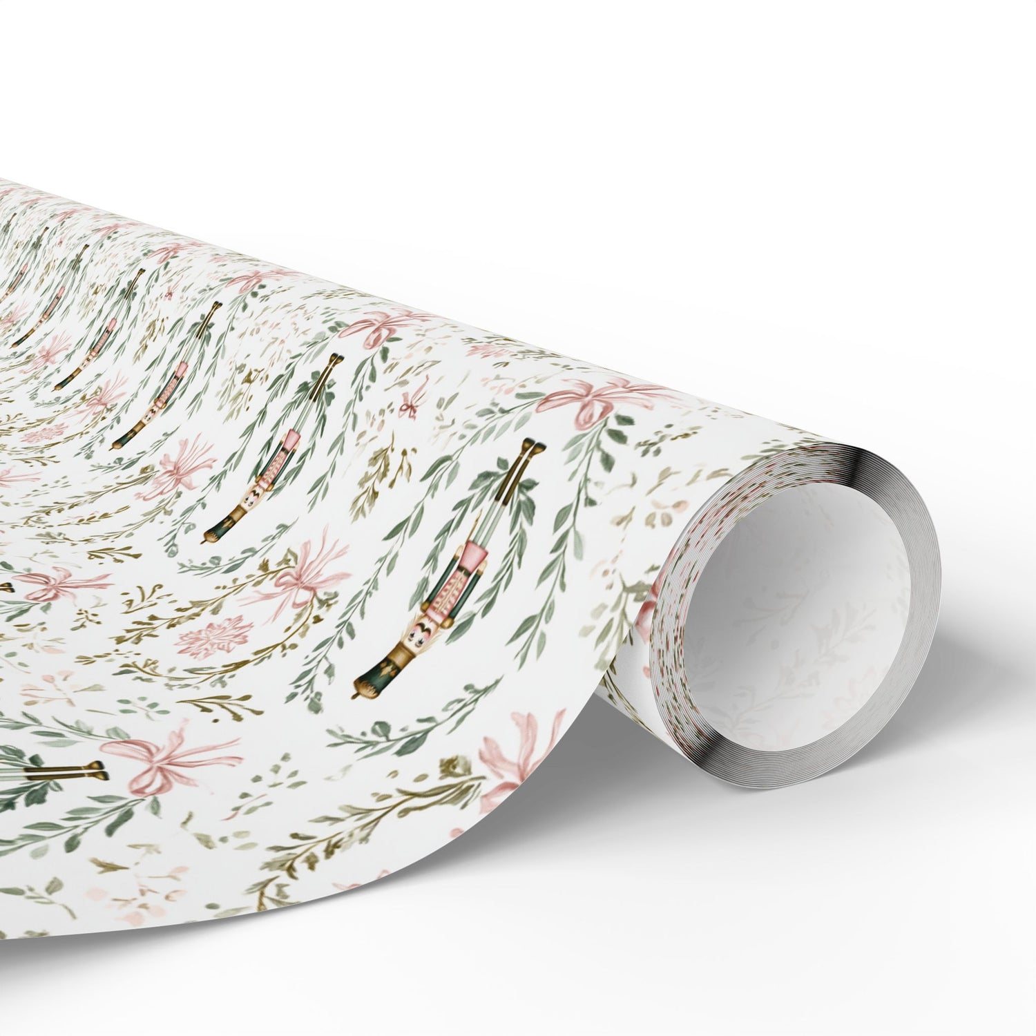 Premium Wrapping Paper - Elegant Floral Nutcracker