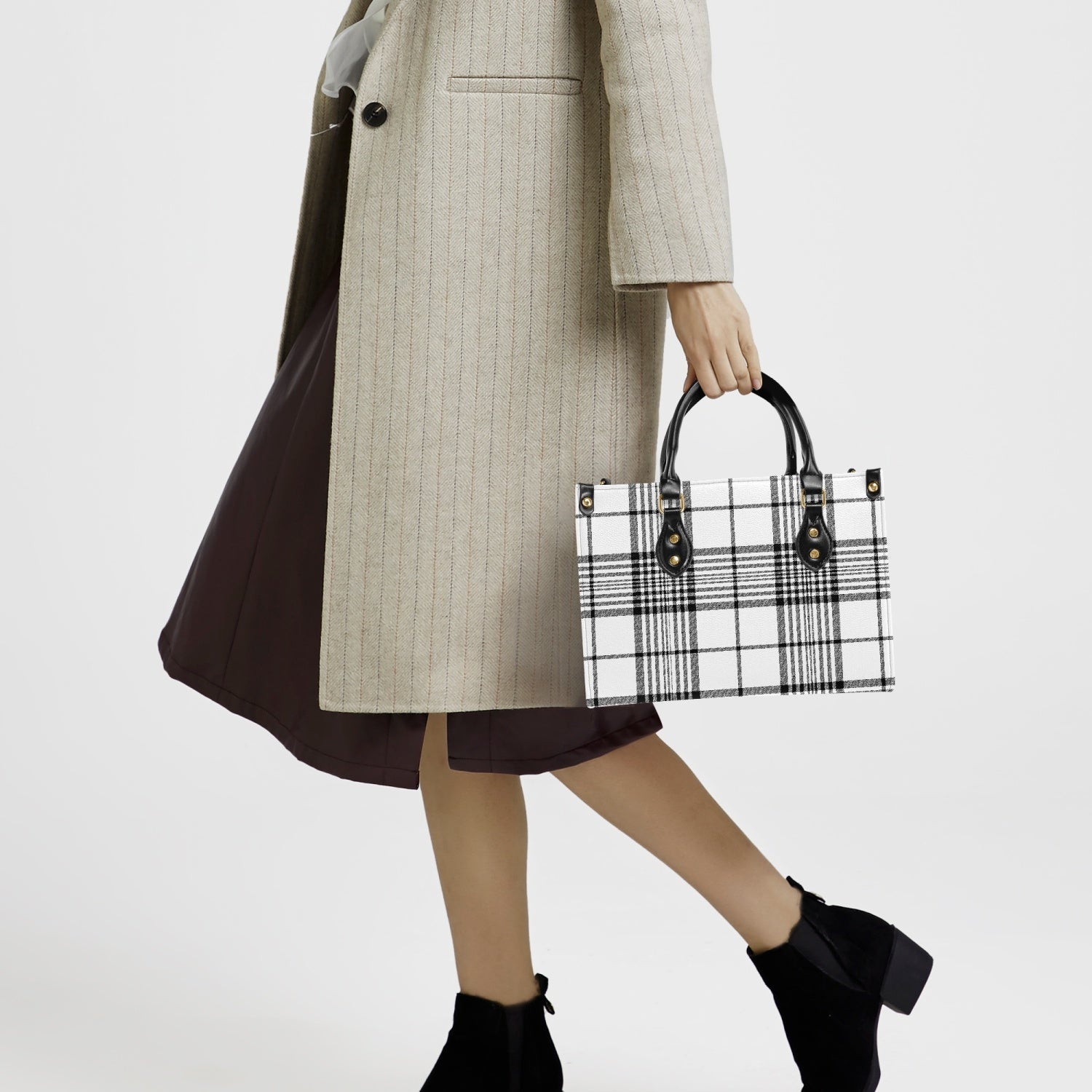 Elegant Classic Tote for Women Plaid