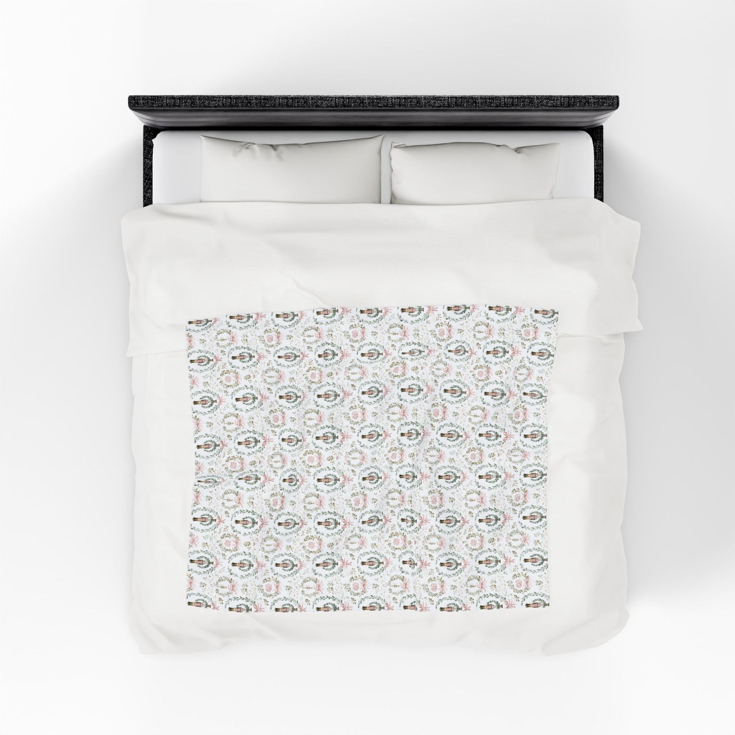 Cozy Velveteen Plush Blanket for Winter, Elegant Nutcracker