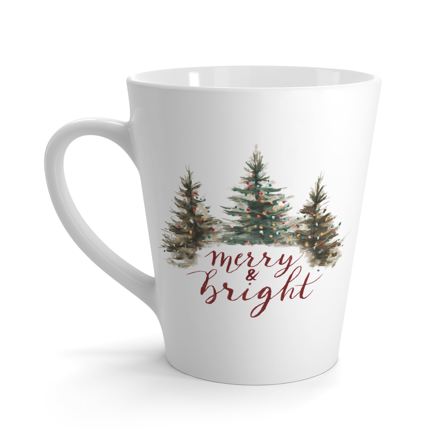 Merry & Bright Holiday Latte Mug | Christmas Coffee Cup