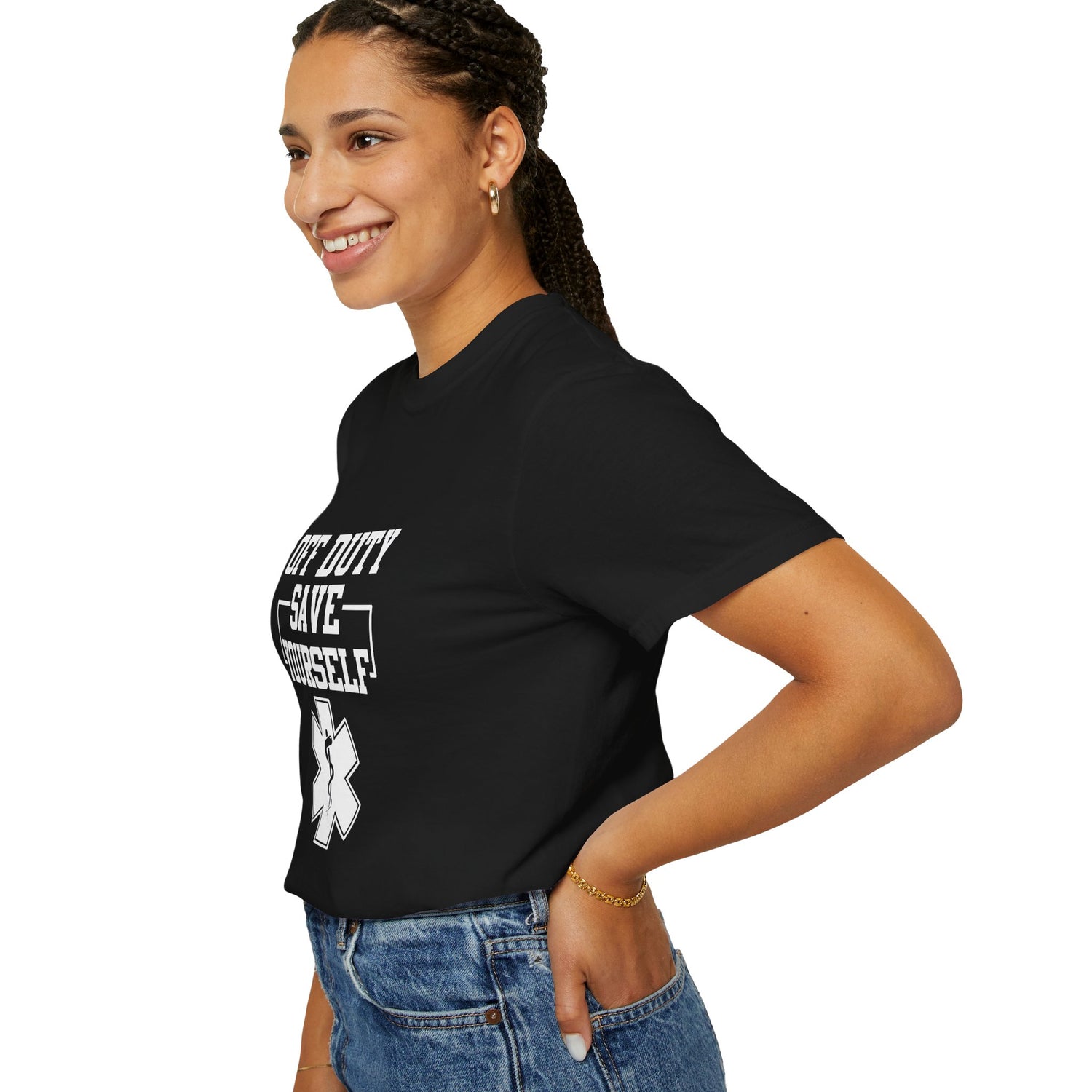 Unisex Off Duty T-Shirt, EMS Gift, First Responder Tee, Paramedic Humor Shirt, Casual Wear, Emergency Services Apparel