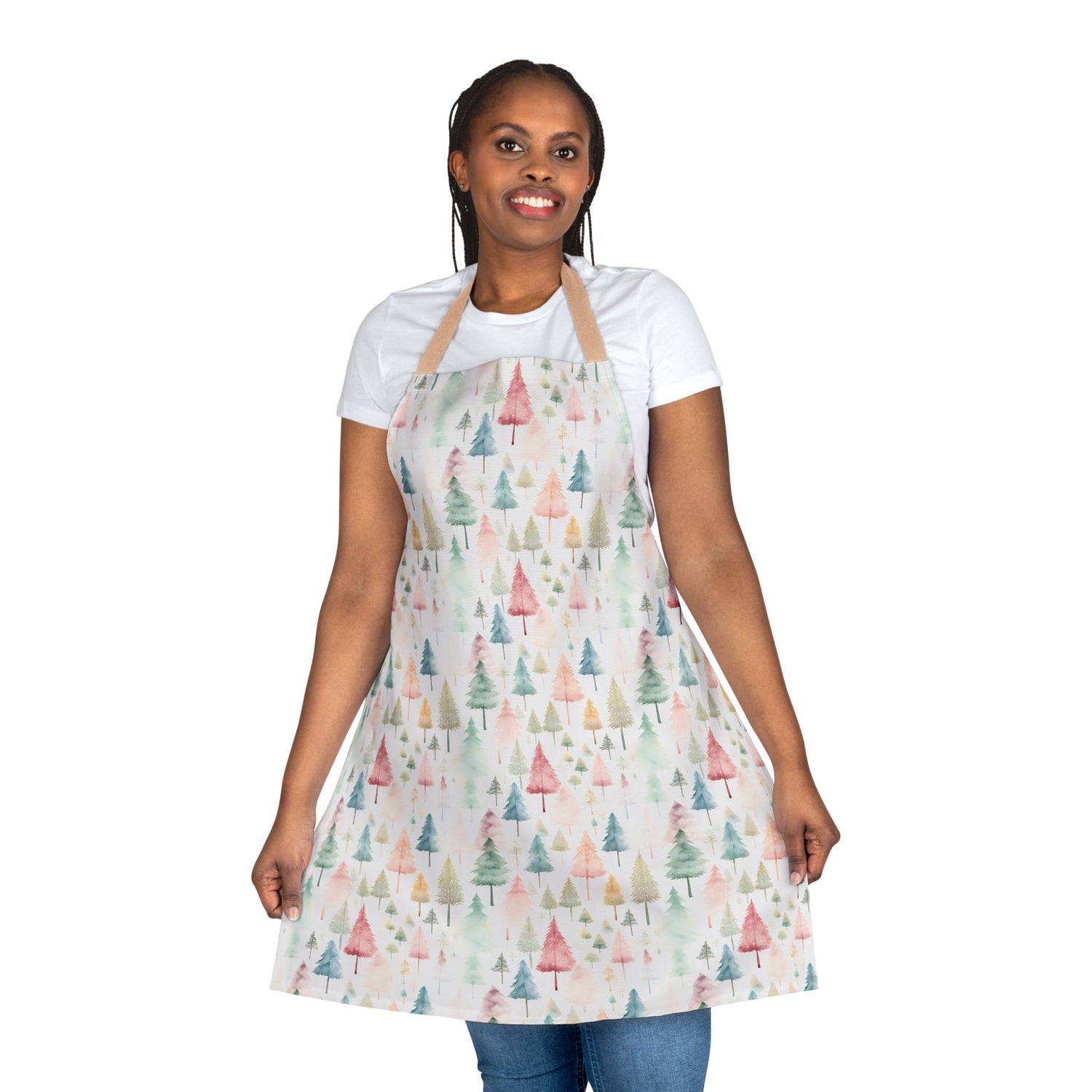 Whimsical Tree Design Apron, Kitchen Gift, Holiday Decor, Cooking Essentials, Art Apron, Baking Gift