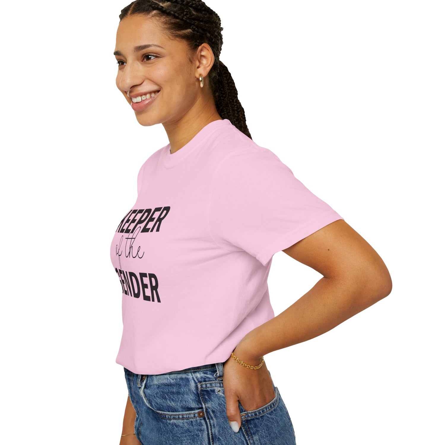 Unisex Garment-Dyed T-Shirt with 'Keeper of the Gender' Print | Funny New Baby Shirt, Casual Wear, Gender Reveal