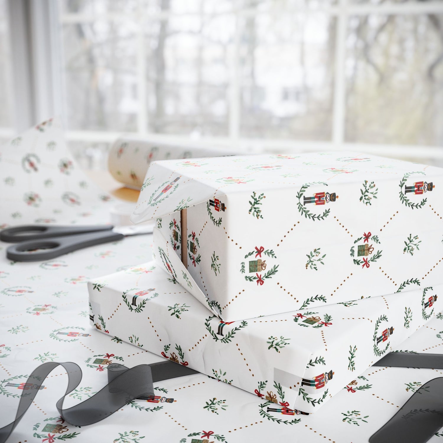 Premium Wrapping Paper - Charming Nutcrackers