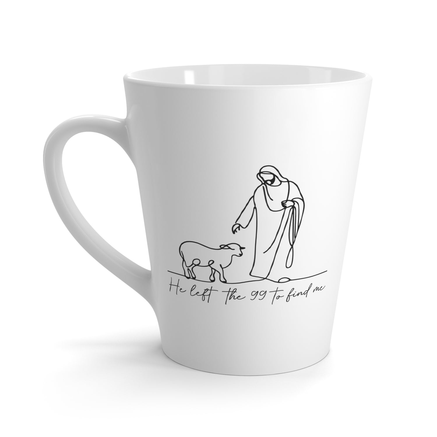Minimalist Inspirational Latte Mug with Shepherd Design