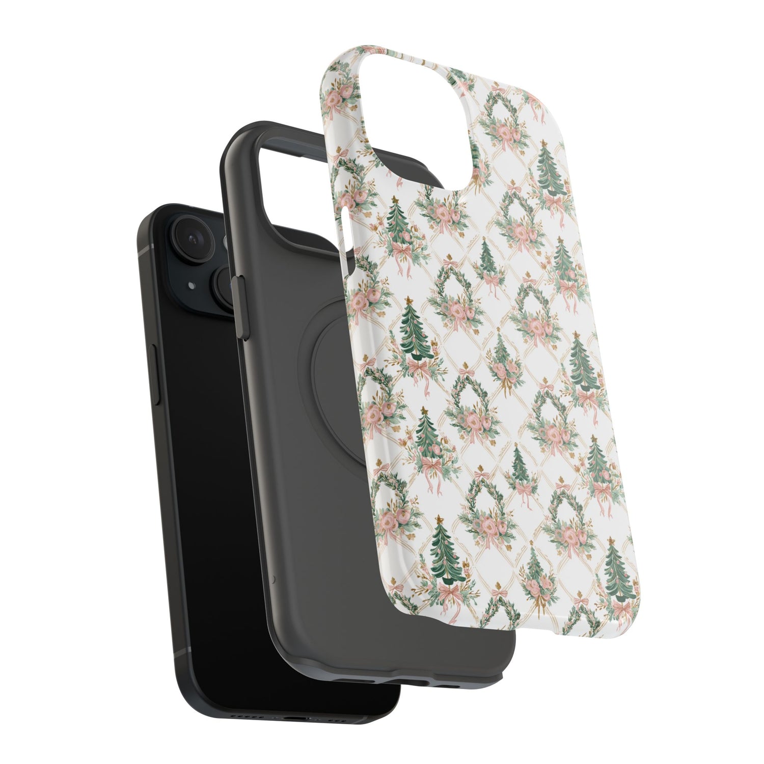Impact-Resistant Phone Case - Festive Floral Design, Impact-Resistant, iPhone, Samsung