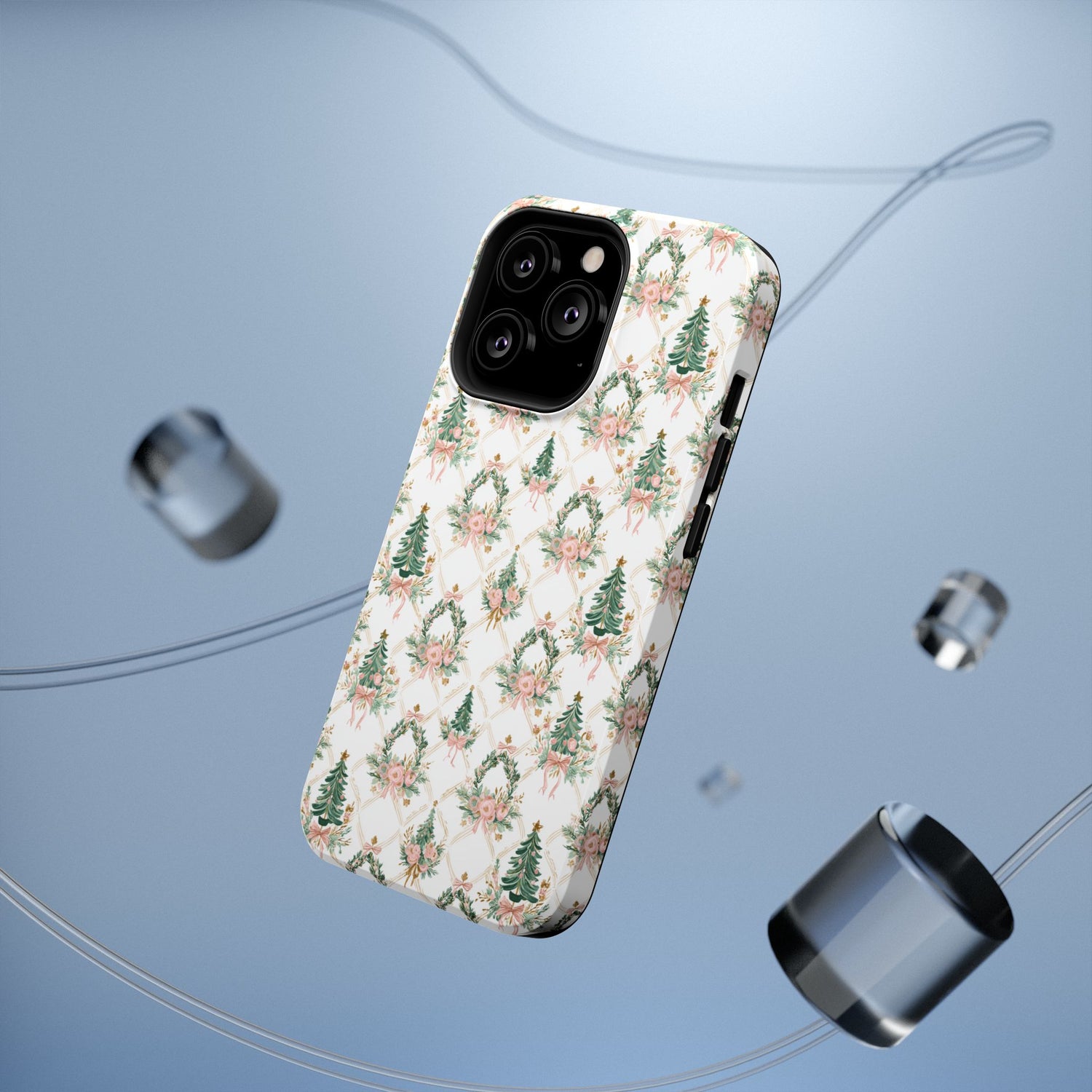 Impact-Resistant Phone Case - Festive Floral Design, Impact-Resistant, iPhone, Samsung