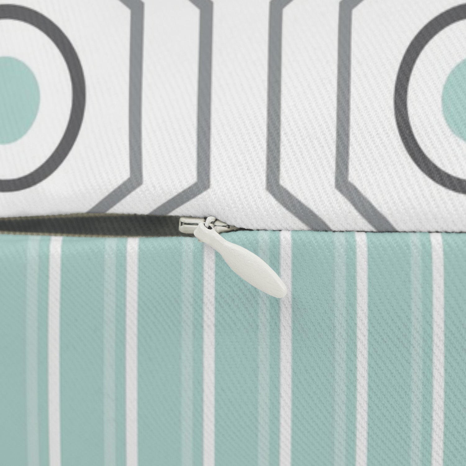 Spun Polyester Lumbar Pillow with Removable Cover Classic Geometric Shapes