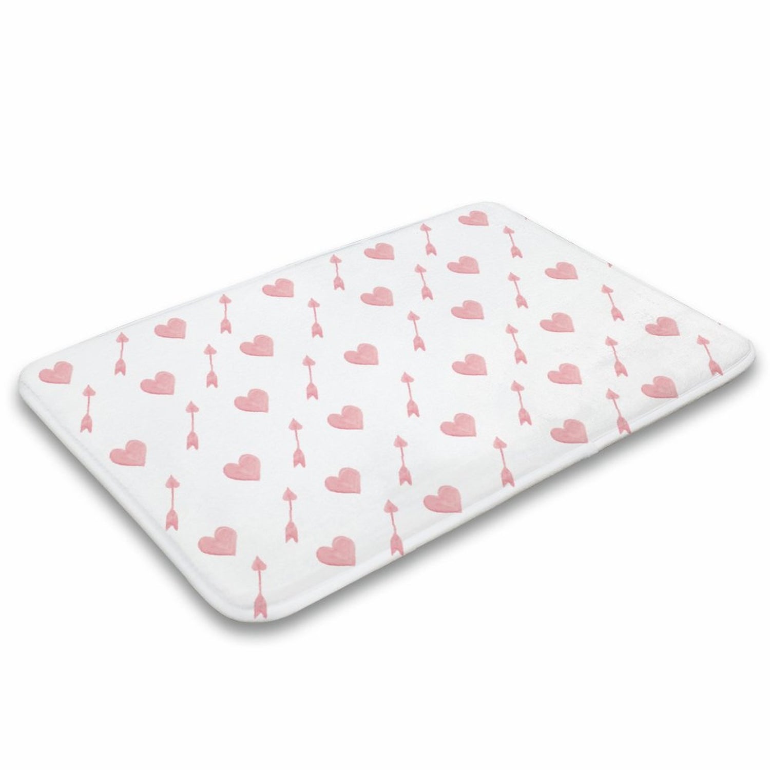 Plush Bath Mat- Valentine Arrow Hearts