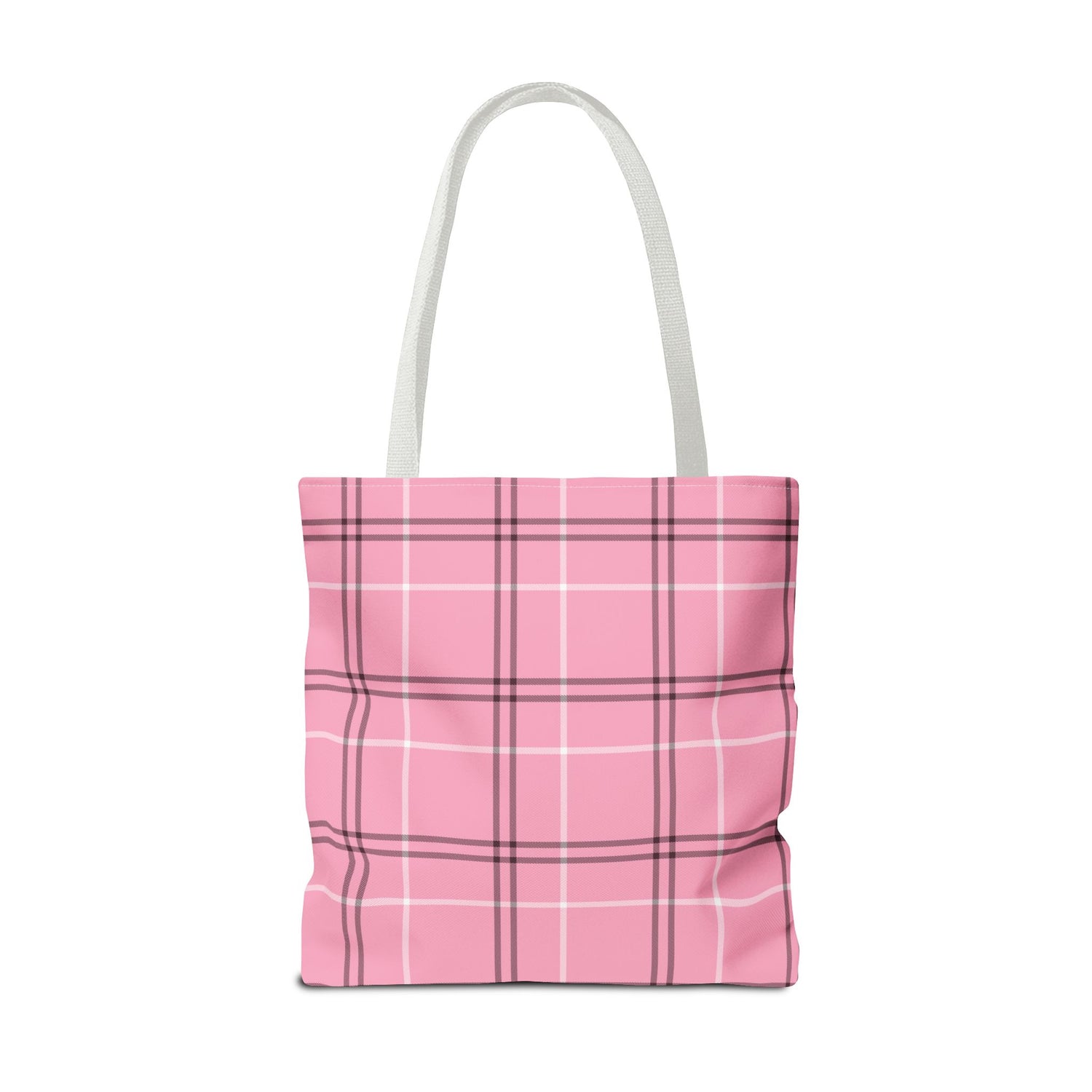 Pink and Black Plaid Tote Bag