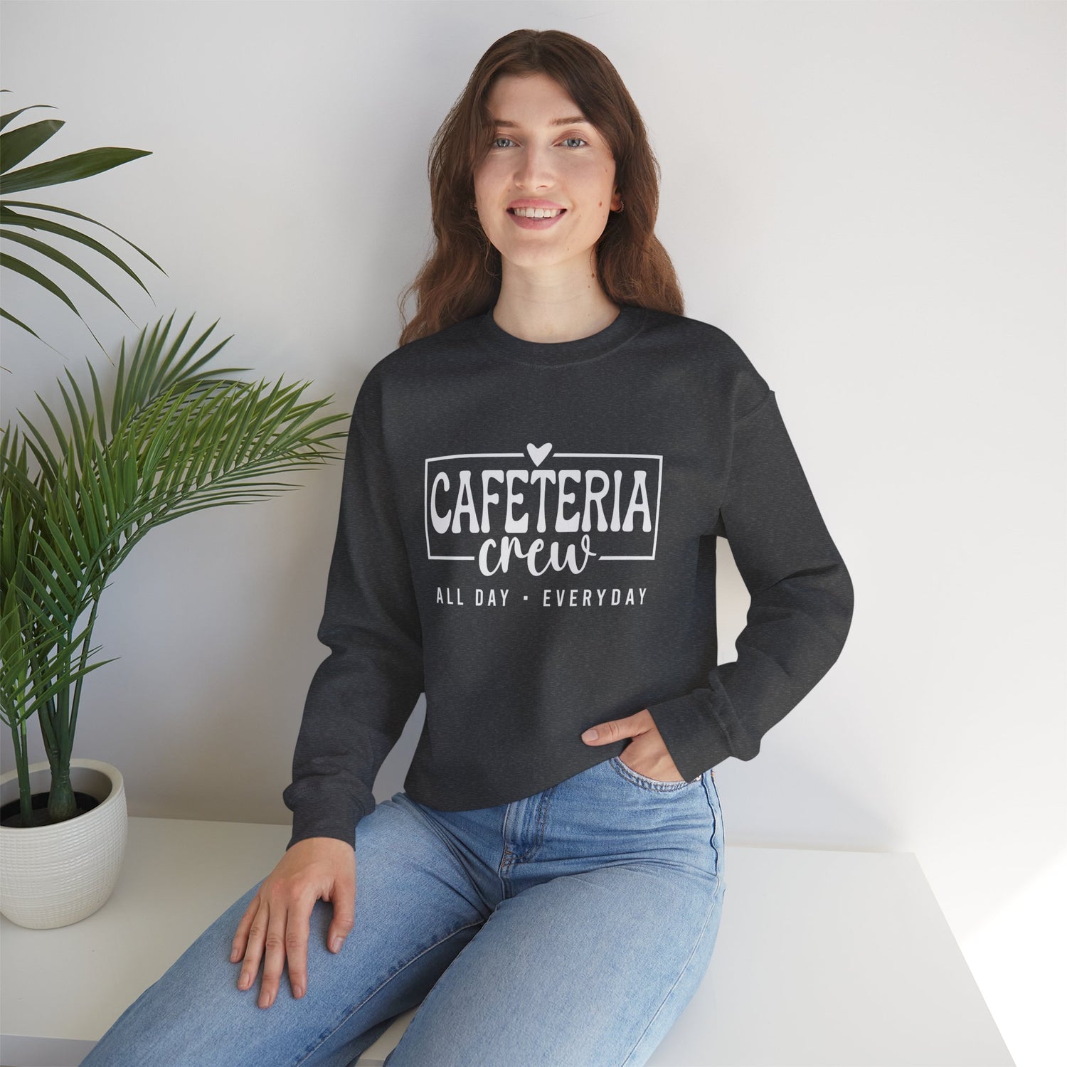 Cafeteria Crew Sweatshirt, Cozy Crewneck, Everyday Style, Gift for Foodies, Casual Wear, School Spirit Apparel