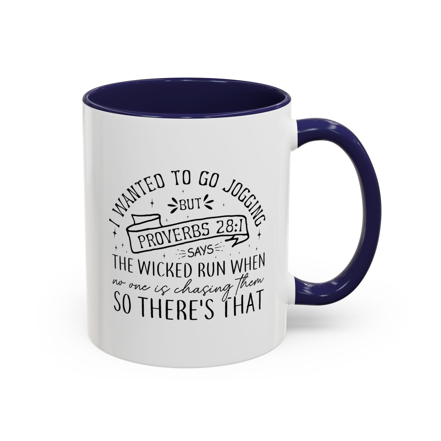 Inspirational Coffee Mug for Christian Joggers, Proverbs 28:1 Quote Mug, Funny Workout Gift, Motivational Drinkware, Exercise Humor