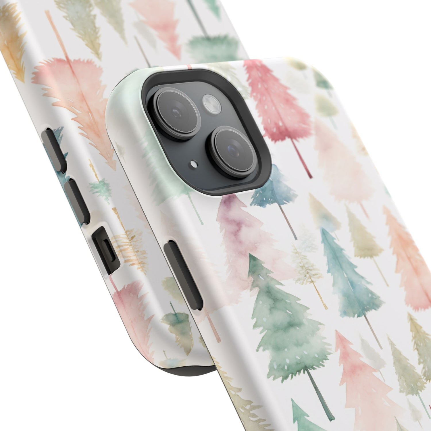 Watercolor Christmas Trees Impact-Resistant Phone Case, iPhone, Samsung
