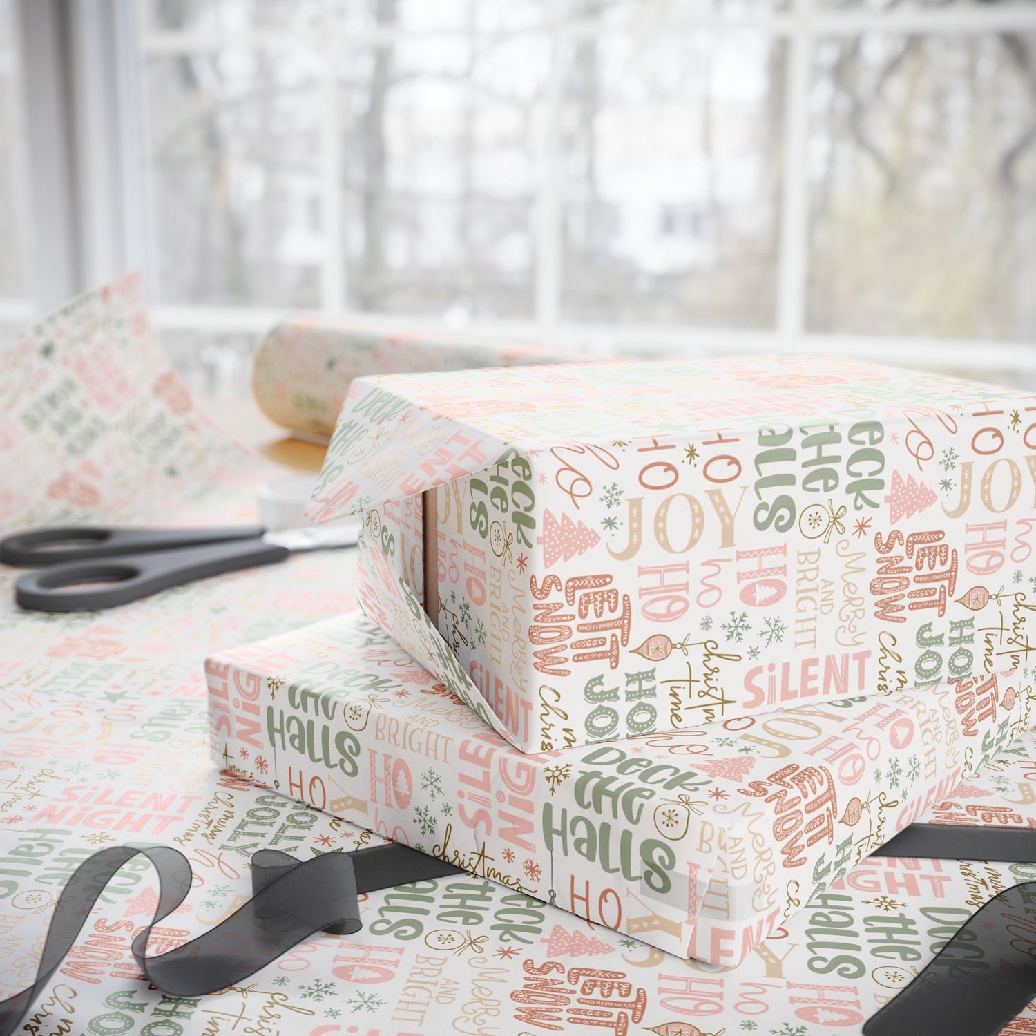 Premium Wrapping Paper - Christmas Phrases