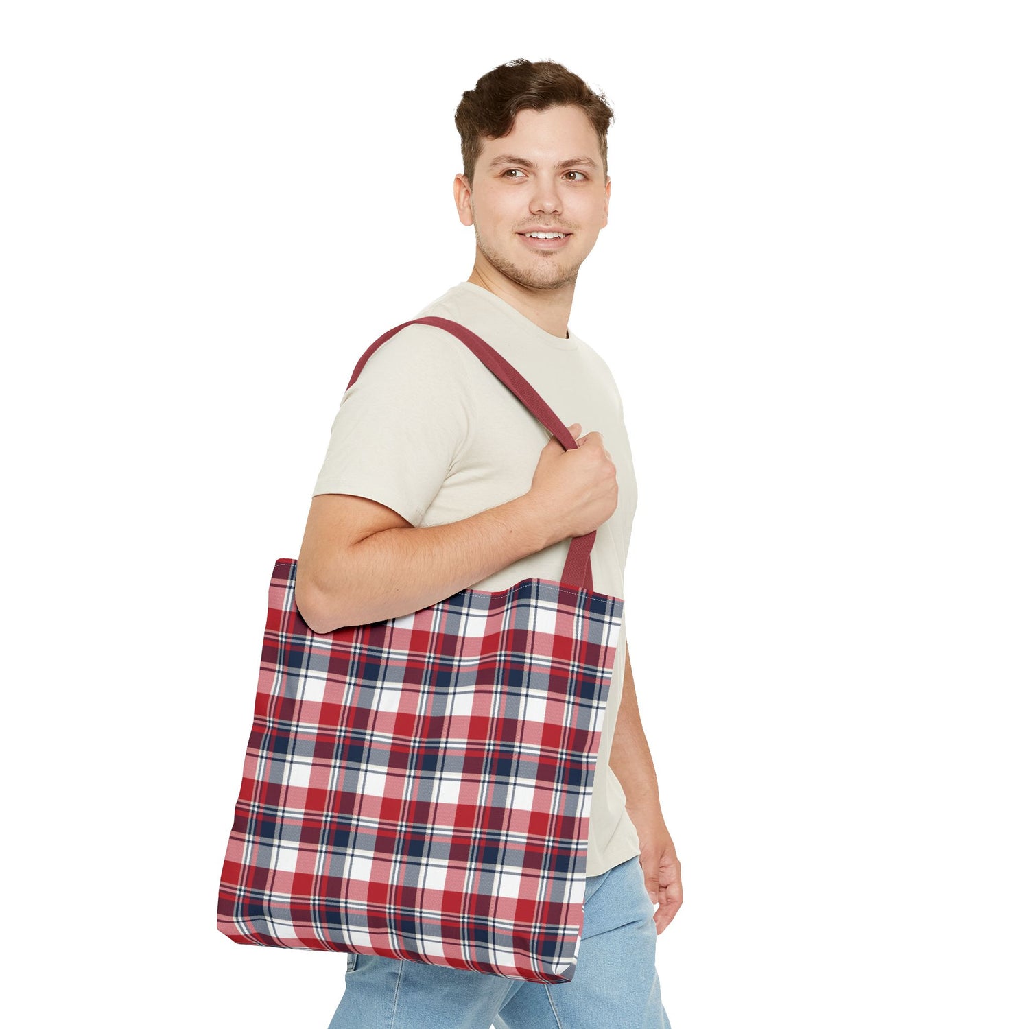 4th of July Plaid Tote Bag