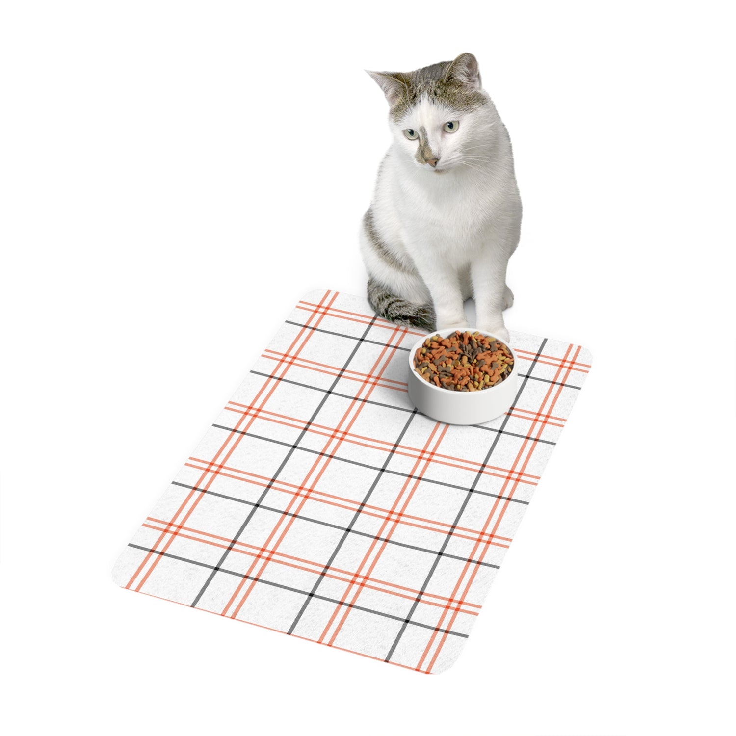 Pet Food Mat  - Fall Plaid Stylish Mat for Dogs and Cats
