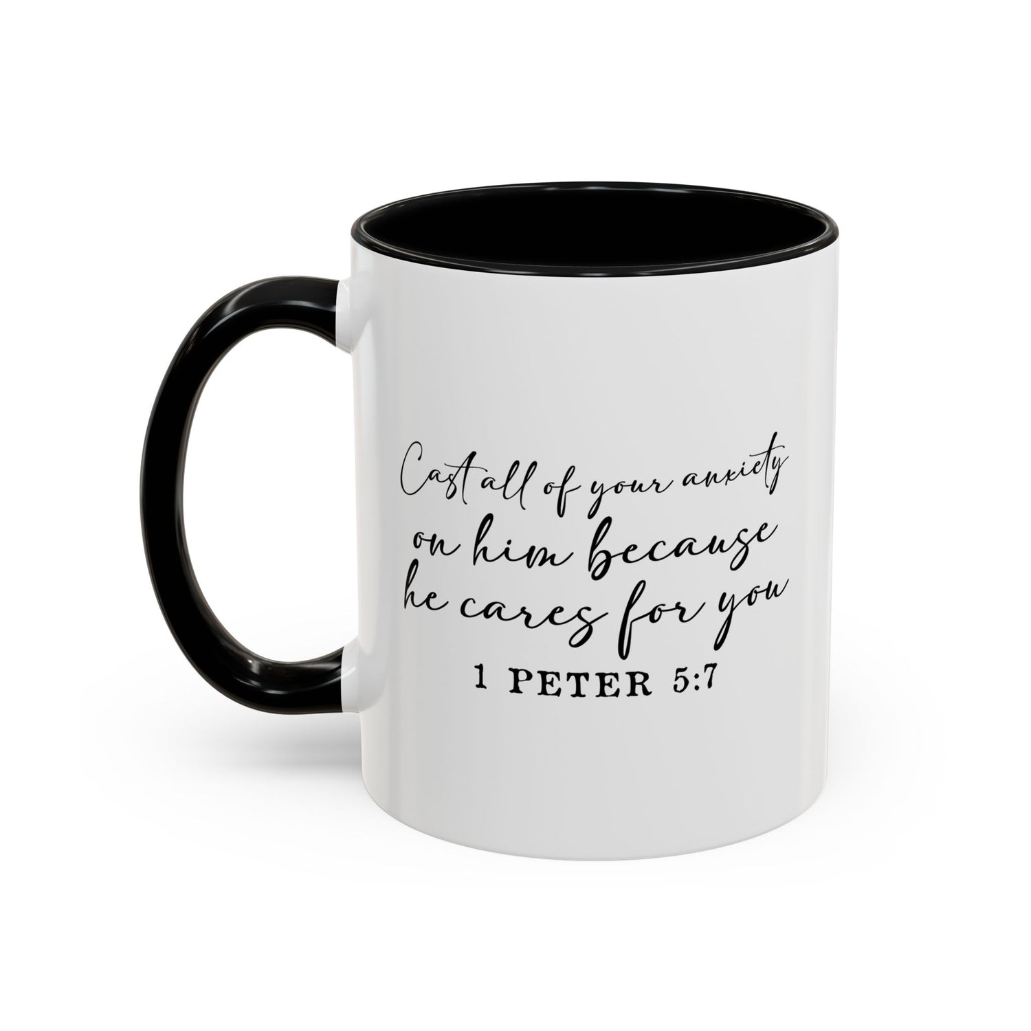 Coffee Mug: Scripture 1 Peter 5:7