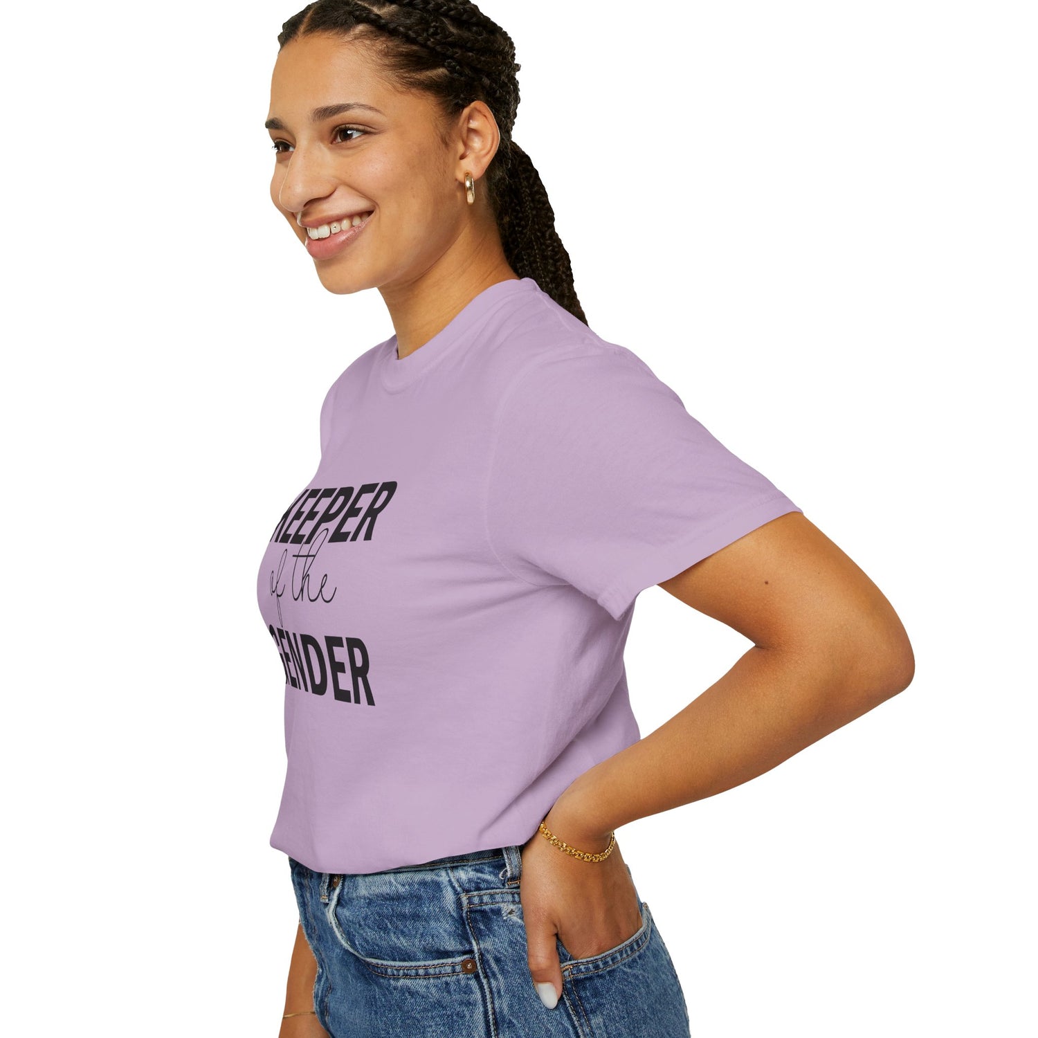 Unisex Garment-Dyed T-Shirt with 'Keeper of the Gender' Print | Funny New Baby Shirt, Casual Wear, Gender Reveal