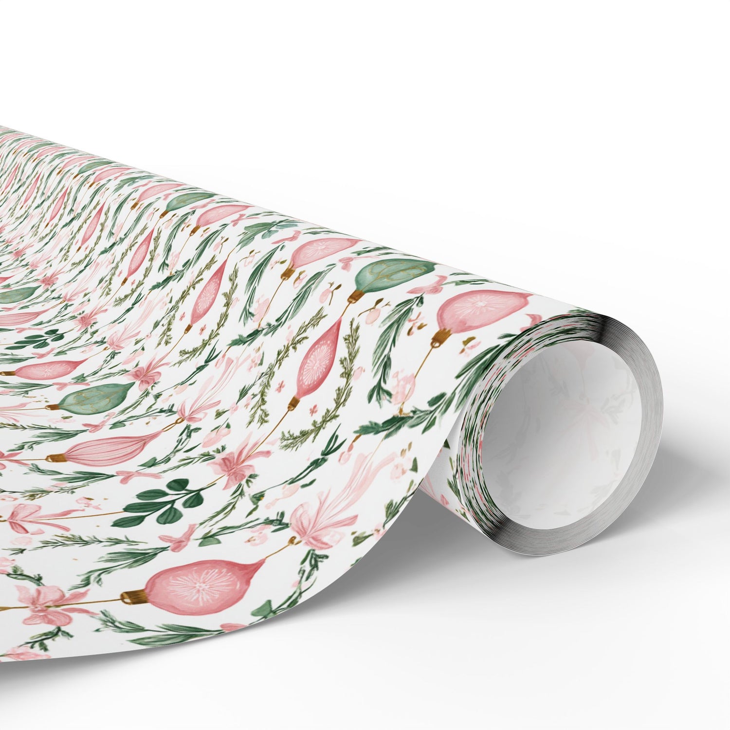 Premium Wrapping Paper- Pink Green Ornaments