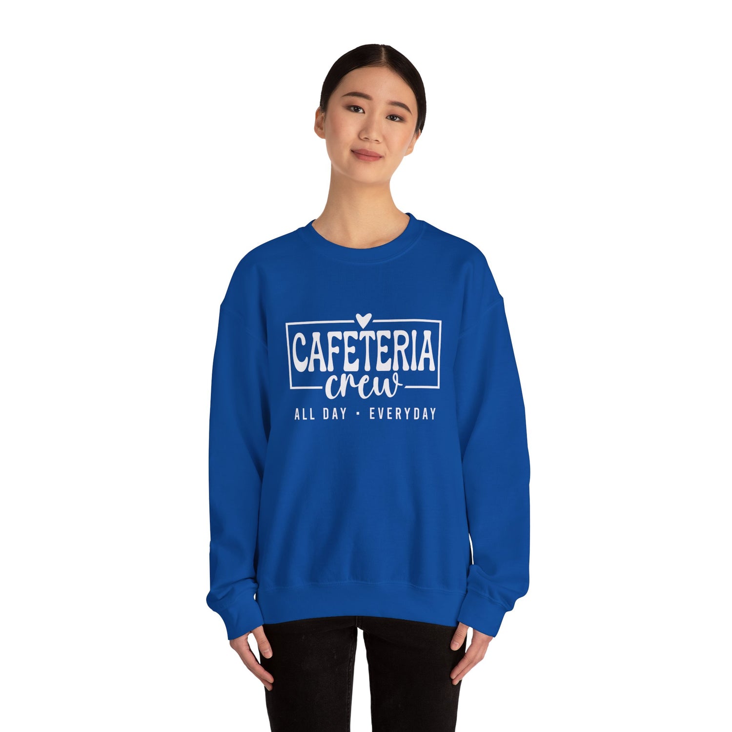 Cafeteria Crew Sweatshirt, Cozy Crewneck, Everyday Style, Gift for Foodies, Casual Wear, School Spirit Apparel