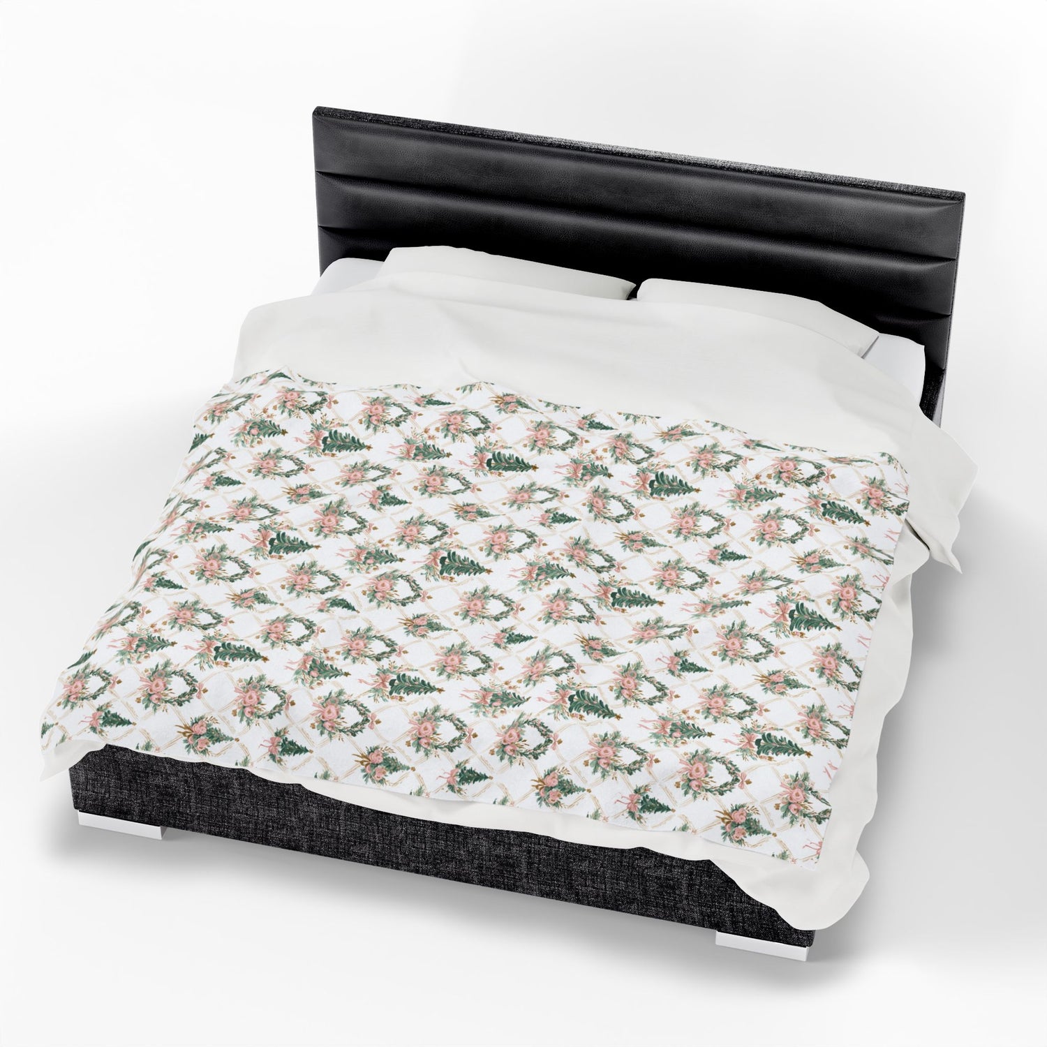 Elegant Christmas Trees Velveteen Plush Blanket