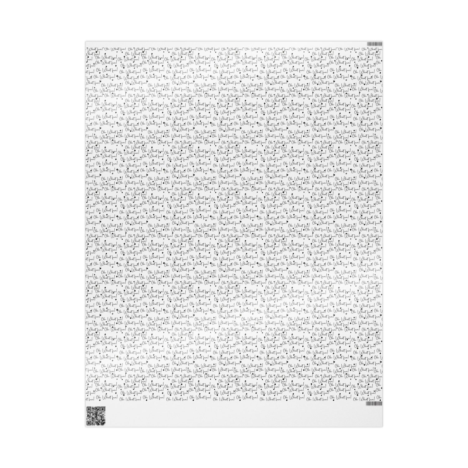 Premium Wrapping Paper - Elegant Calligraphy 'Oh What Fun'