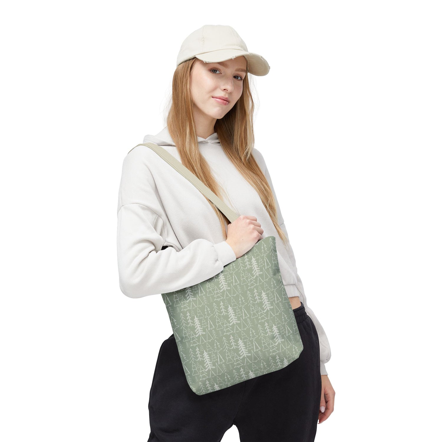 Cream Christmas Trees Tote Bag