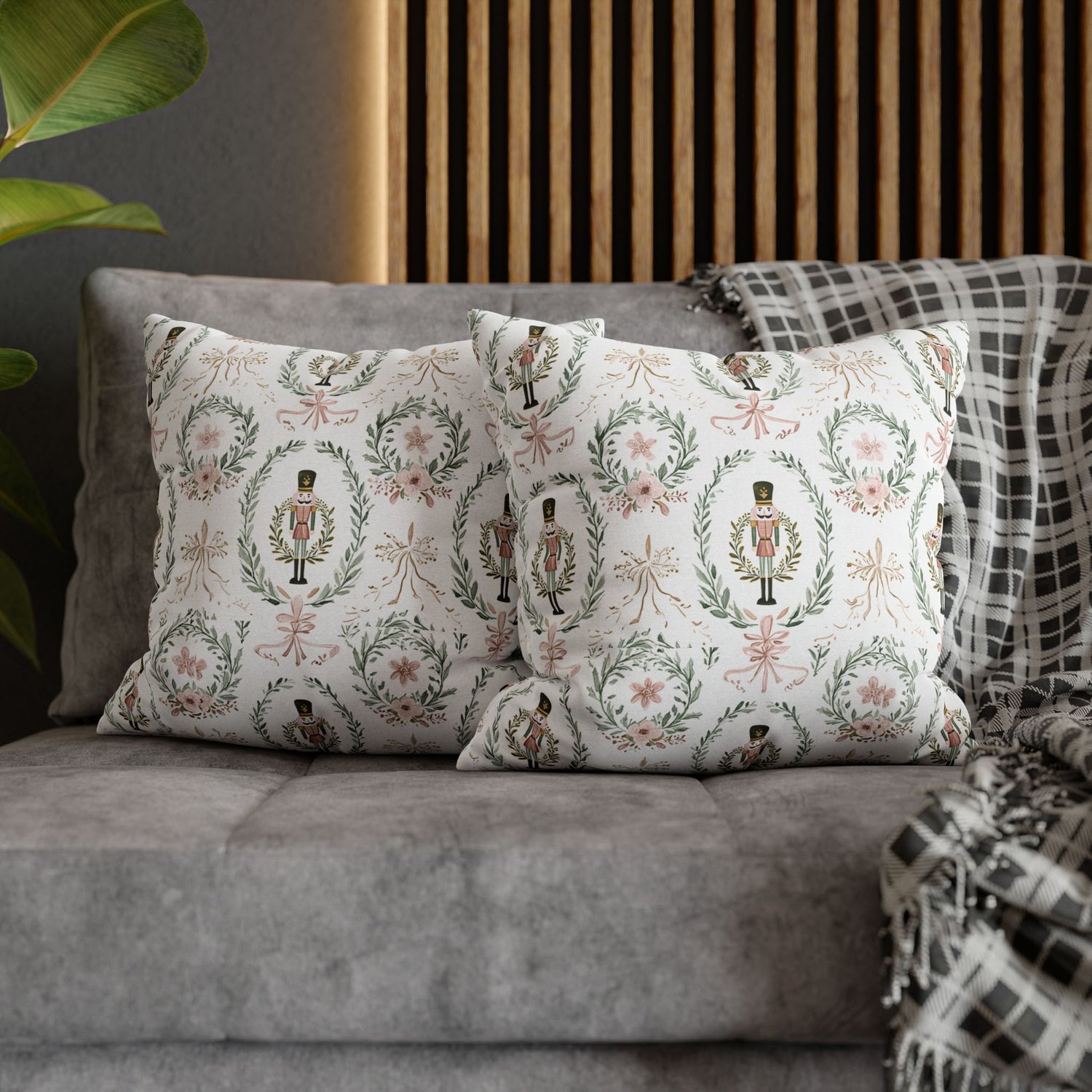 Nutcracker Holiday Throw Pillow Cover