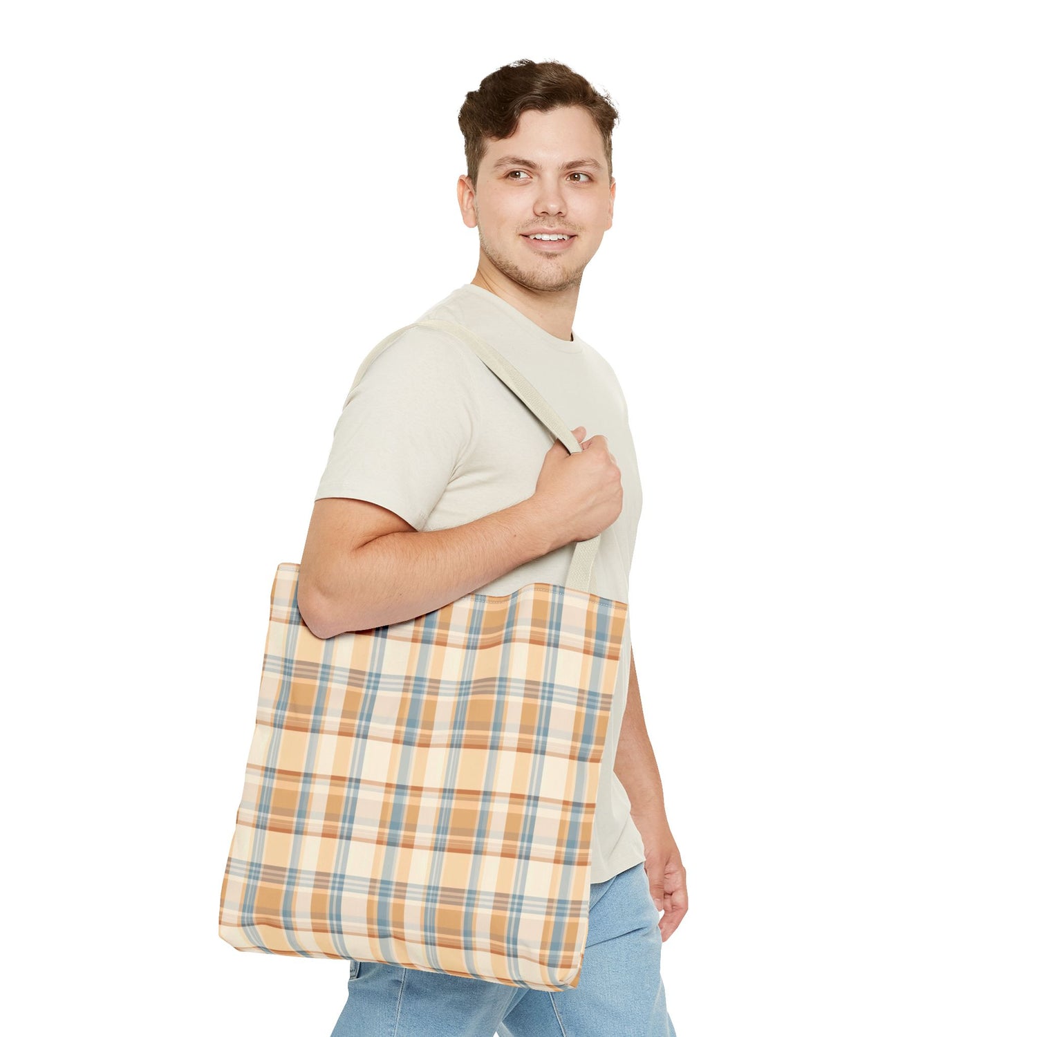 Plaid Tote Bag - Stylish Reusable Bag for Shopping, Beach, Gym, or Everyday Use - Perfect Gift for All Occasions