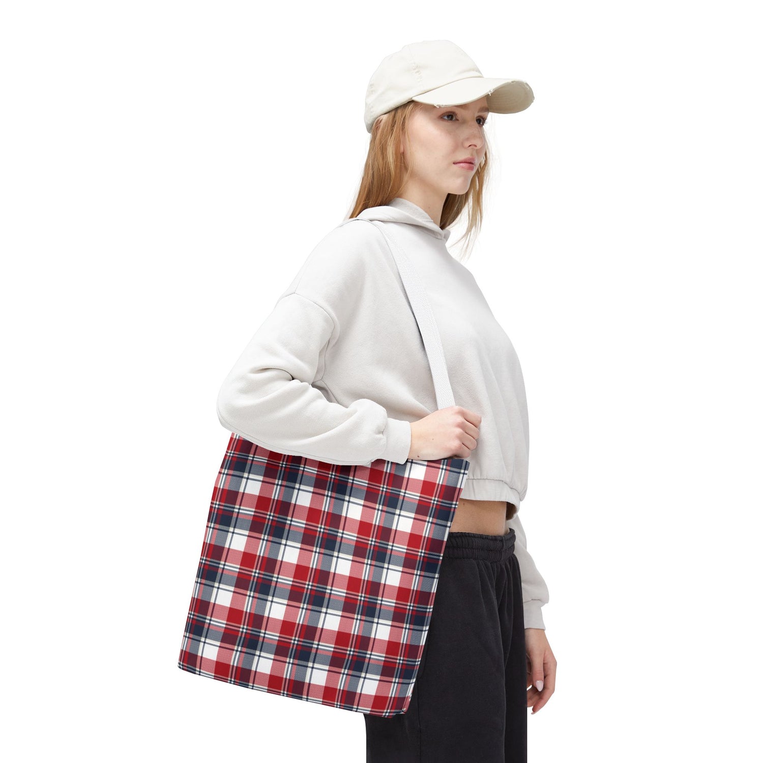 4th of July Plaid Tote Bag