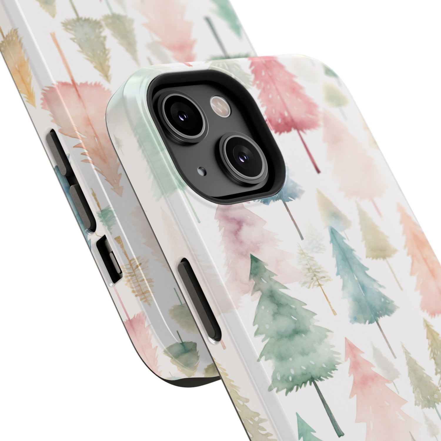 Watercolor Christmas Trees Impact-Resistant Phone Case, iPhone, Samsung