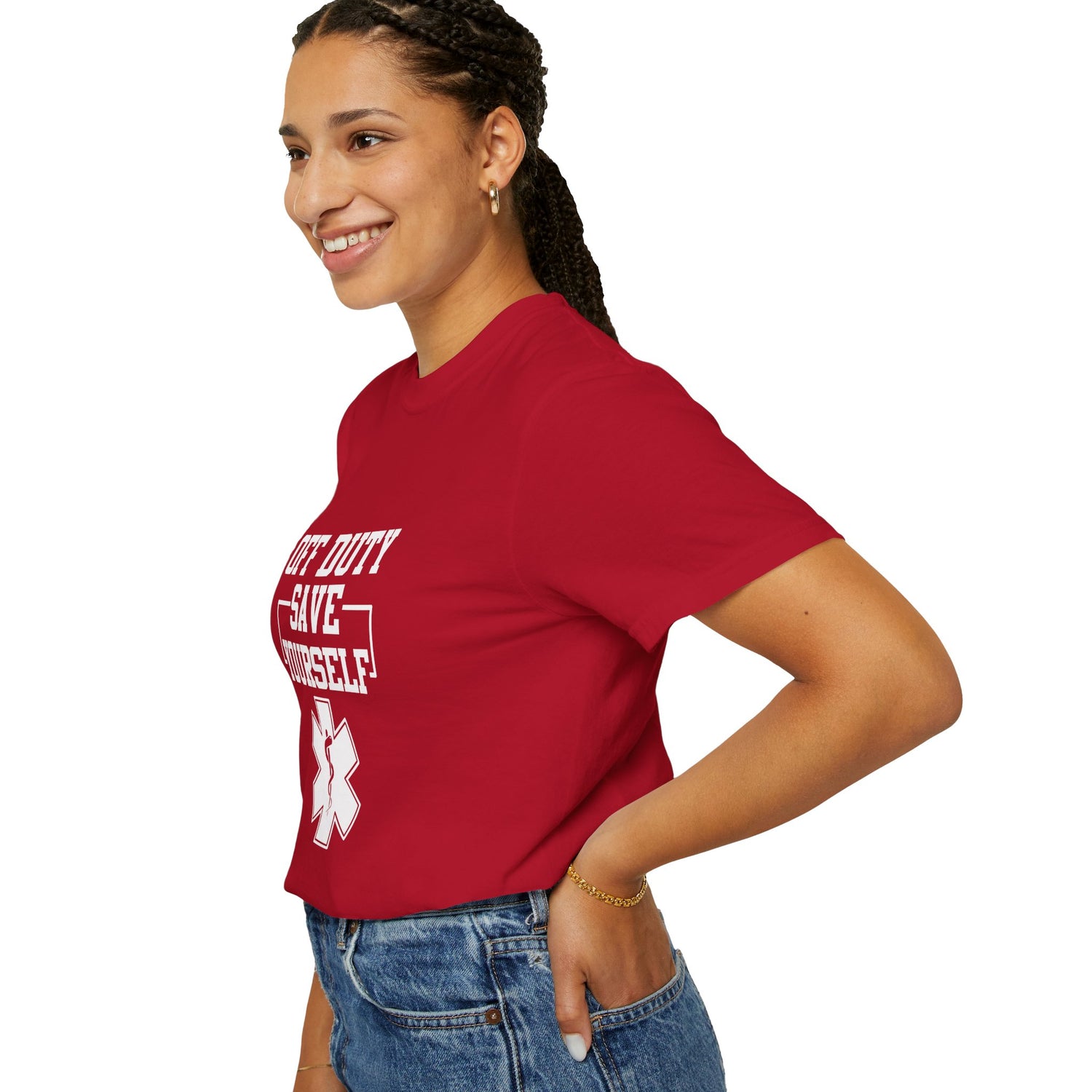 Unisex Off Duty T-Shirt, EMS Gift, First Responder Tee, Paramedic Humor Shirt, Casual Wear, Emergency Services Apparel