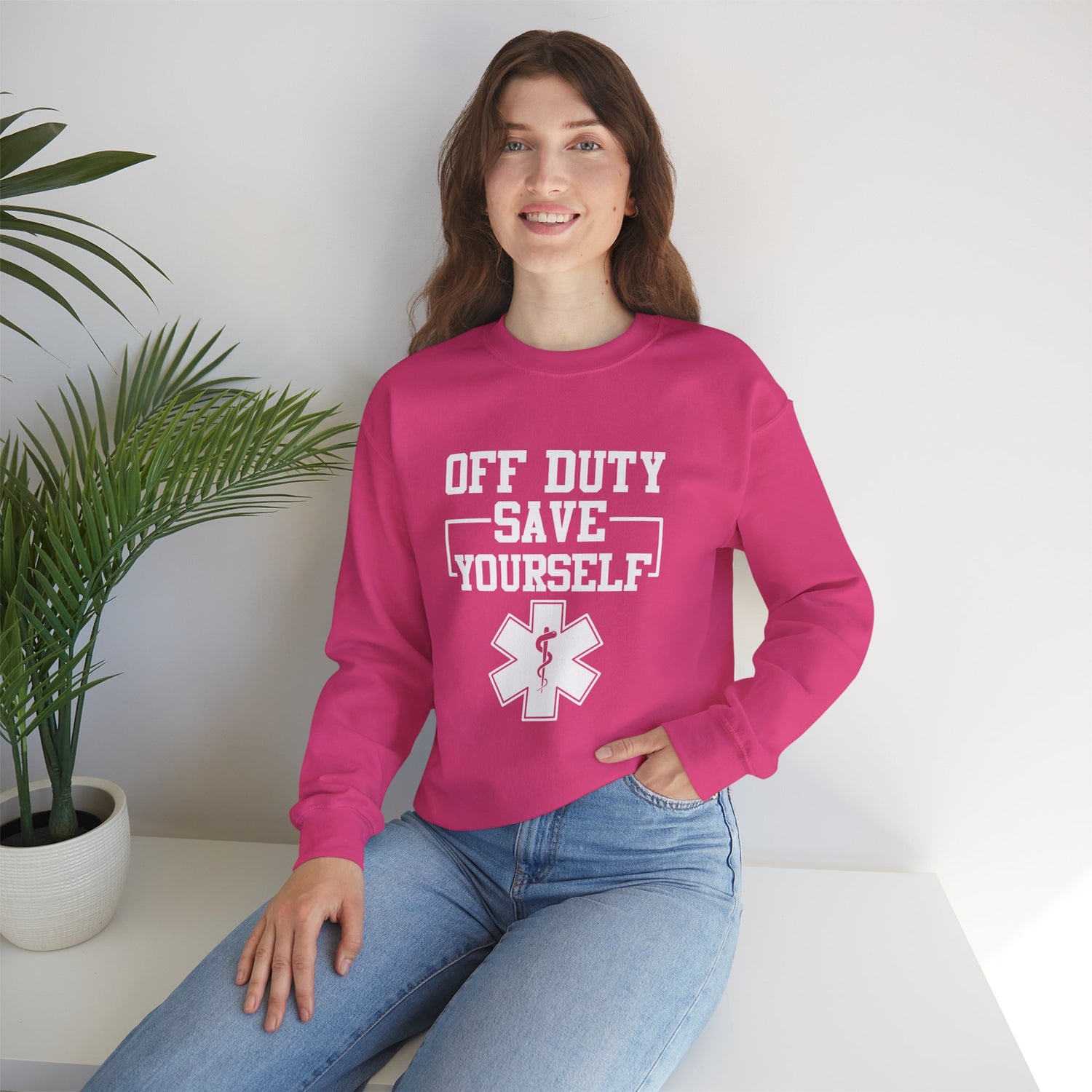 Off Duty Save Yourself Sweatshirt | EMS Crewneck, First Responder Gift, Comfortable Sweatshirt, Casual Wear, Emergency Services Apparel