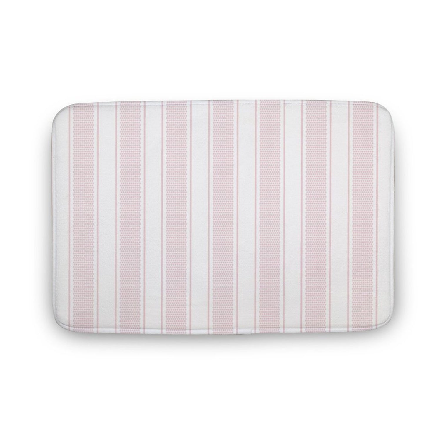 Plush Bath Mat- French Stripe Pink