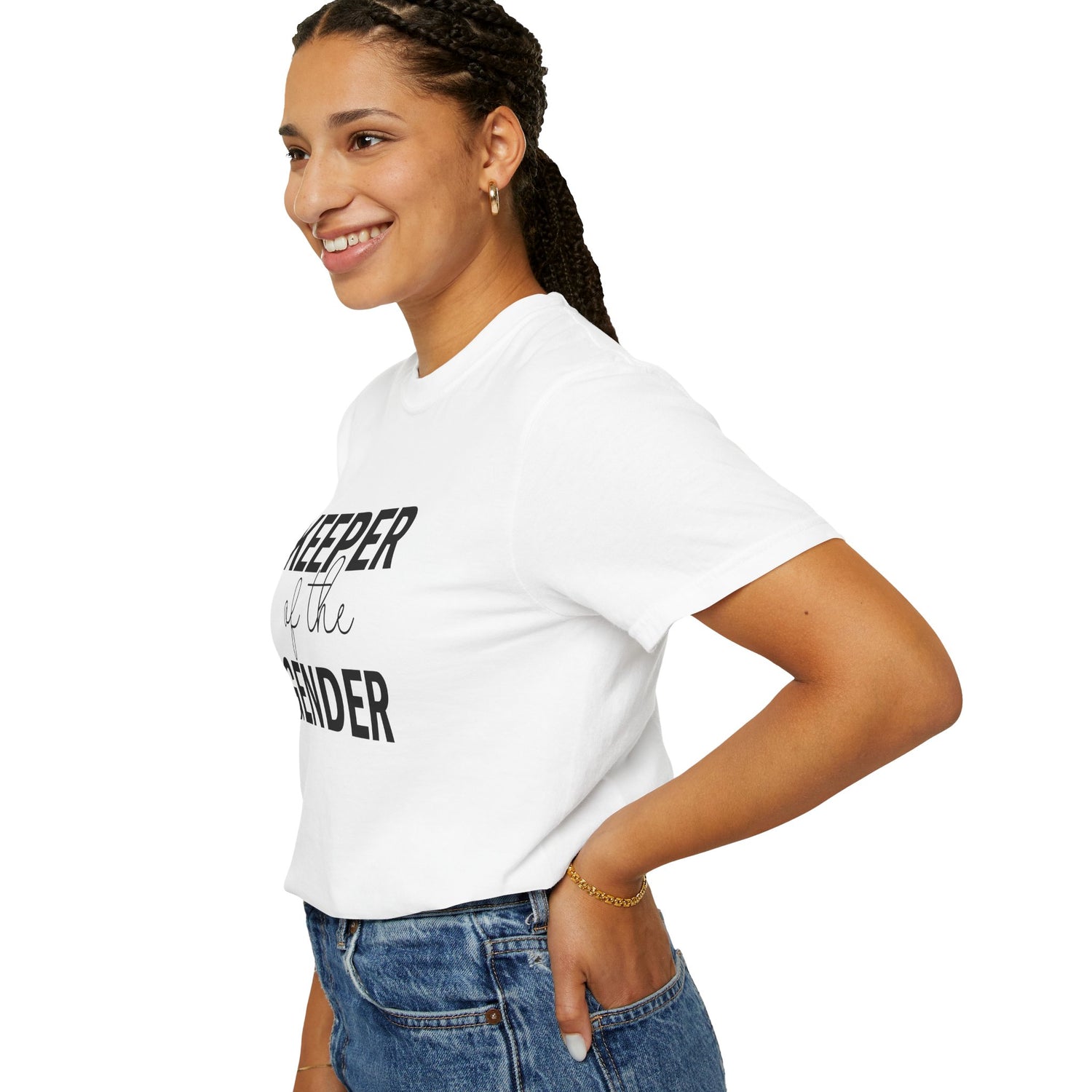 Unisex Garment-Dyed T-Shirt with 'Keeper of the Gender' Print | Funny New Baby Shirt, Casual Wear, Gender Reveal